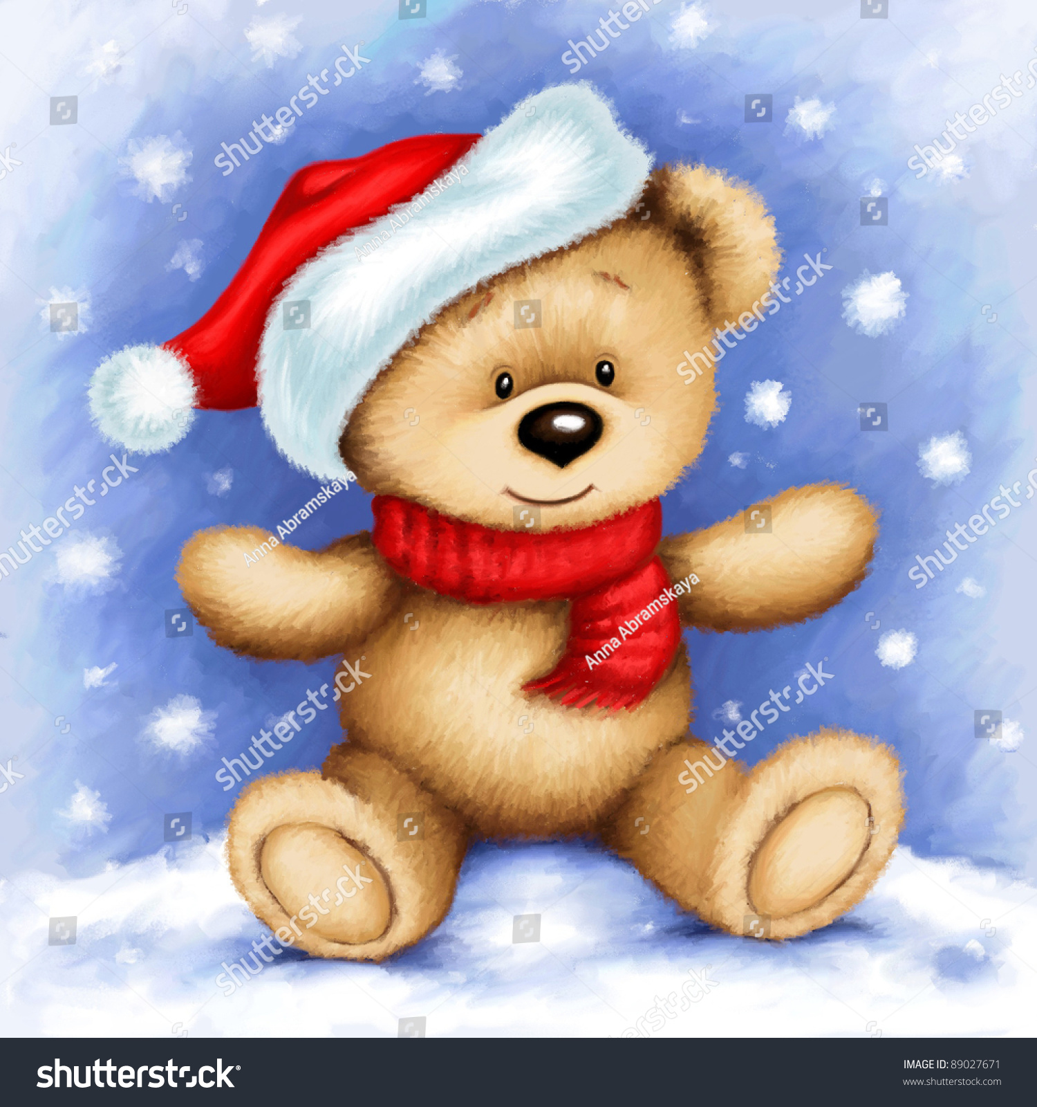 teddy with santa hat