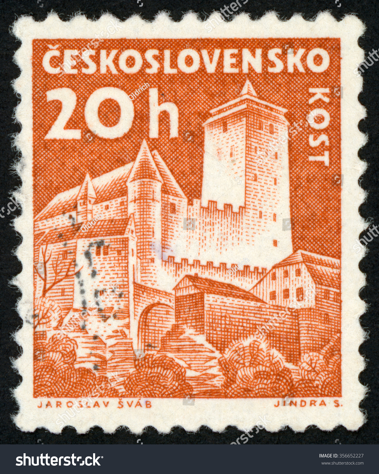 Czechoslovakia Circa 1960 Post Stamp Printed In Czech Ceskoslovensko Shows Kost Castle 