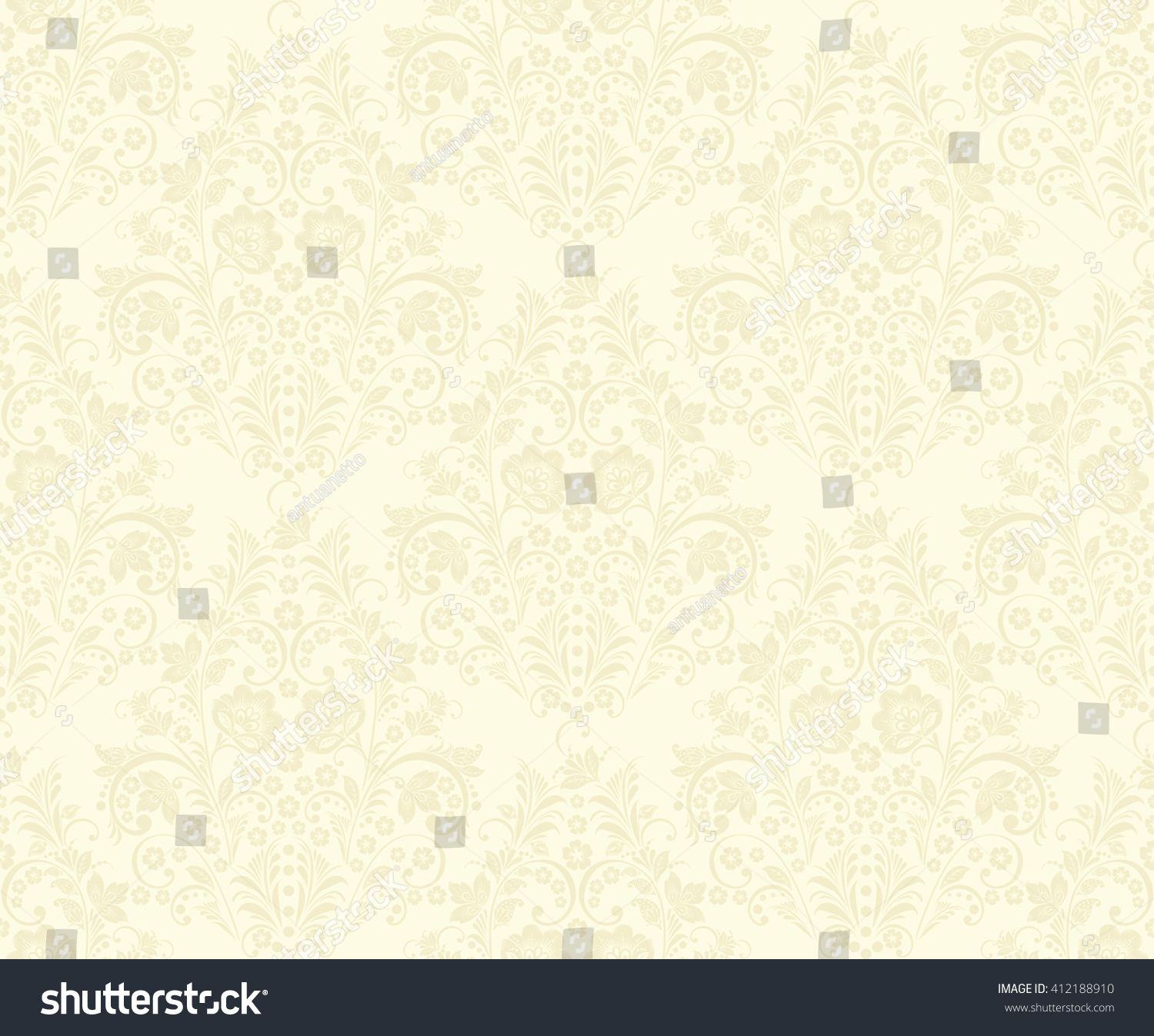 Damask Seamless Pattern Beige Background. Elegant Luxury Texture For