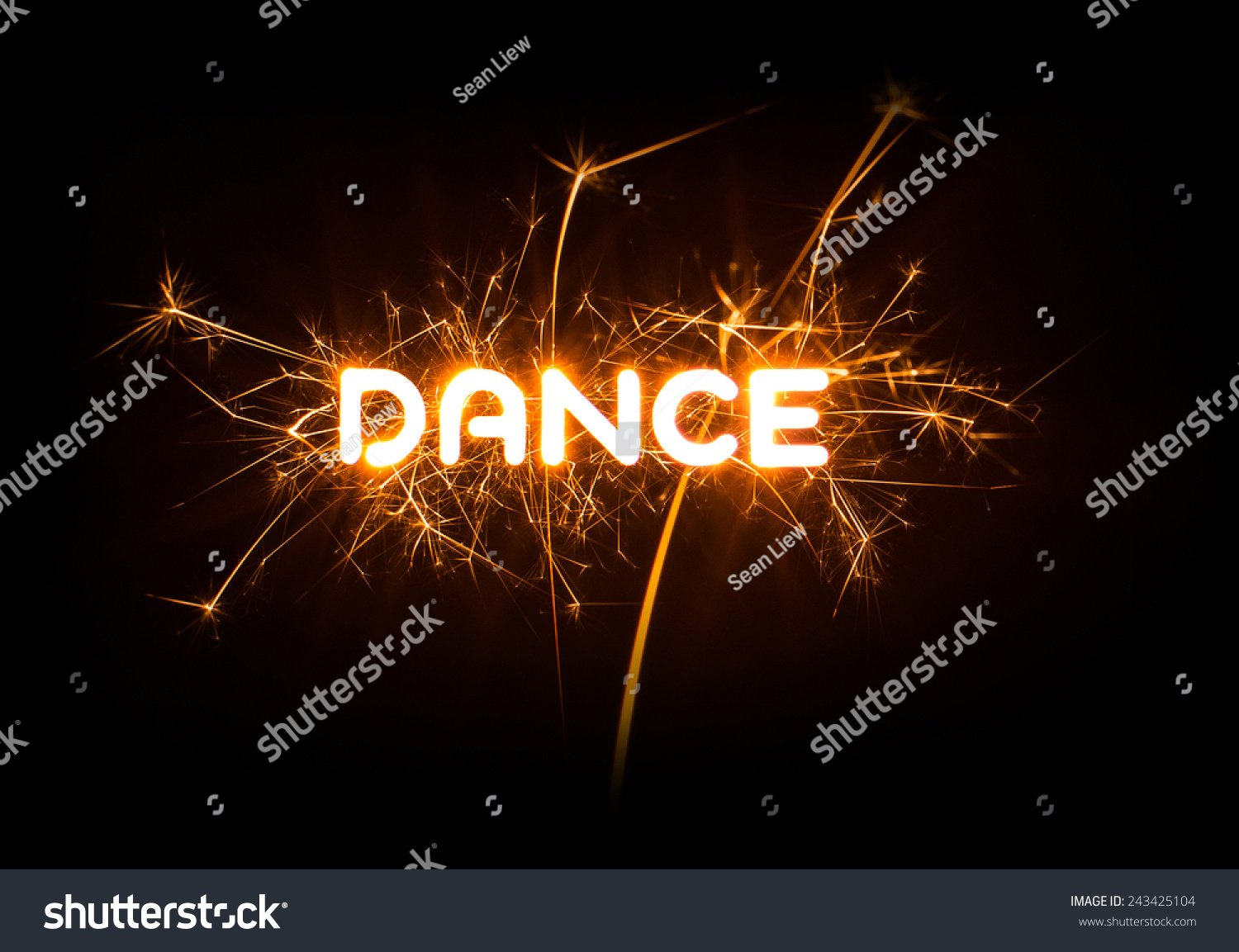 Dance Word Glowing Sparkler On Dark Stock Photo 243425104 ...