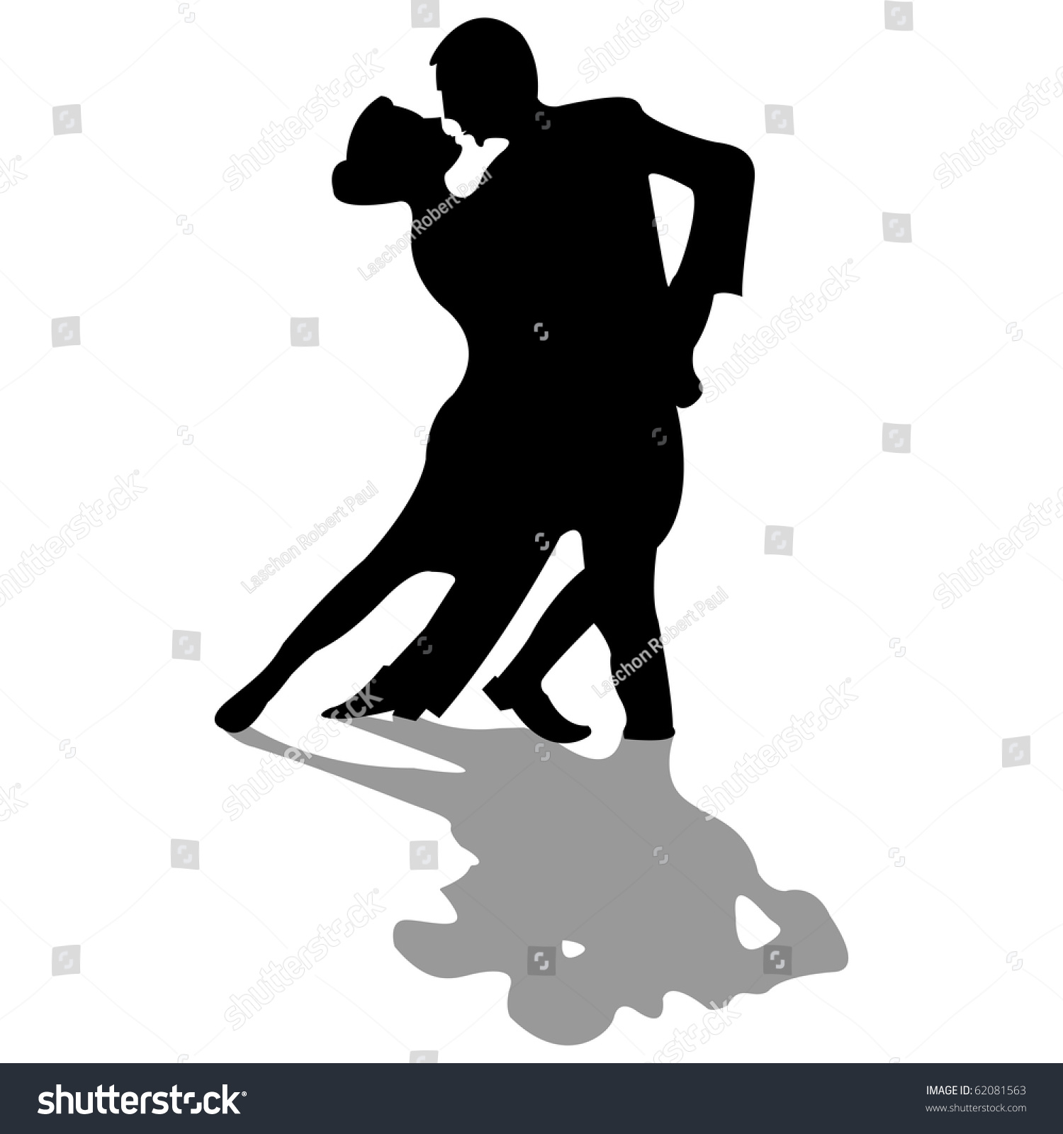 Dancers Black Silhouettes Isolated On White Background, Abstract Art