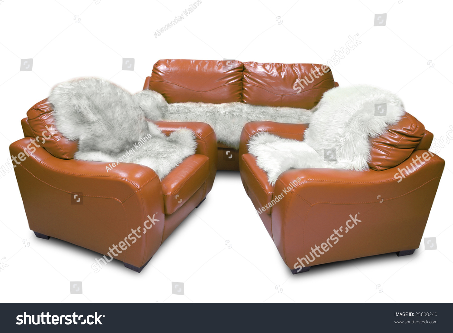 dark orange leather sofa