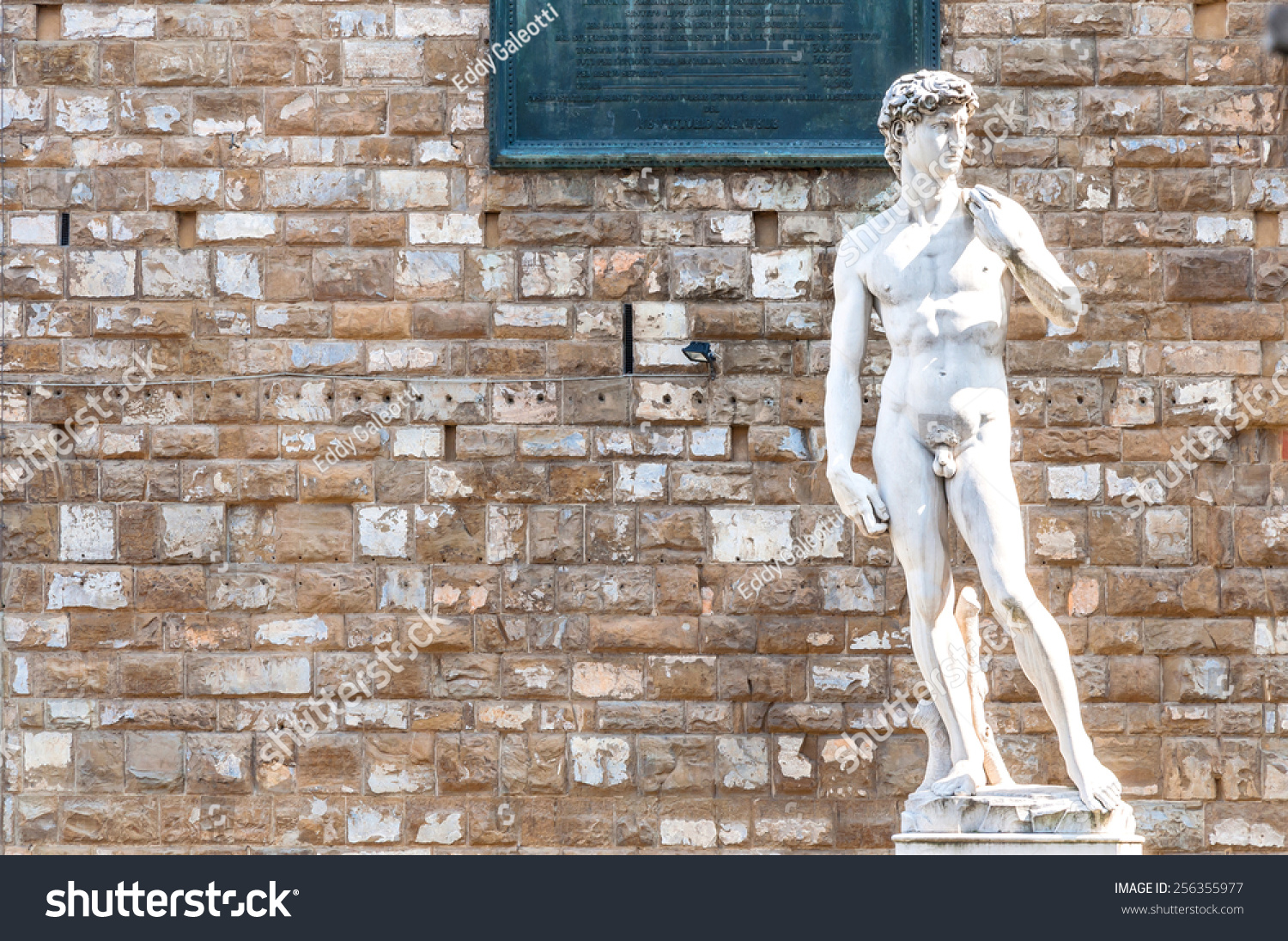 David By Michelangelo Replica Statue In Piazza Della Signoria Florence Italy Stock Photo