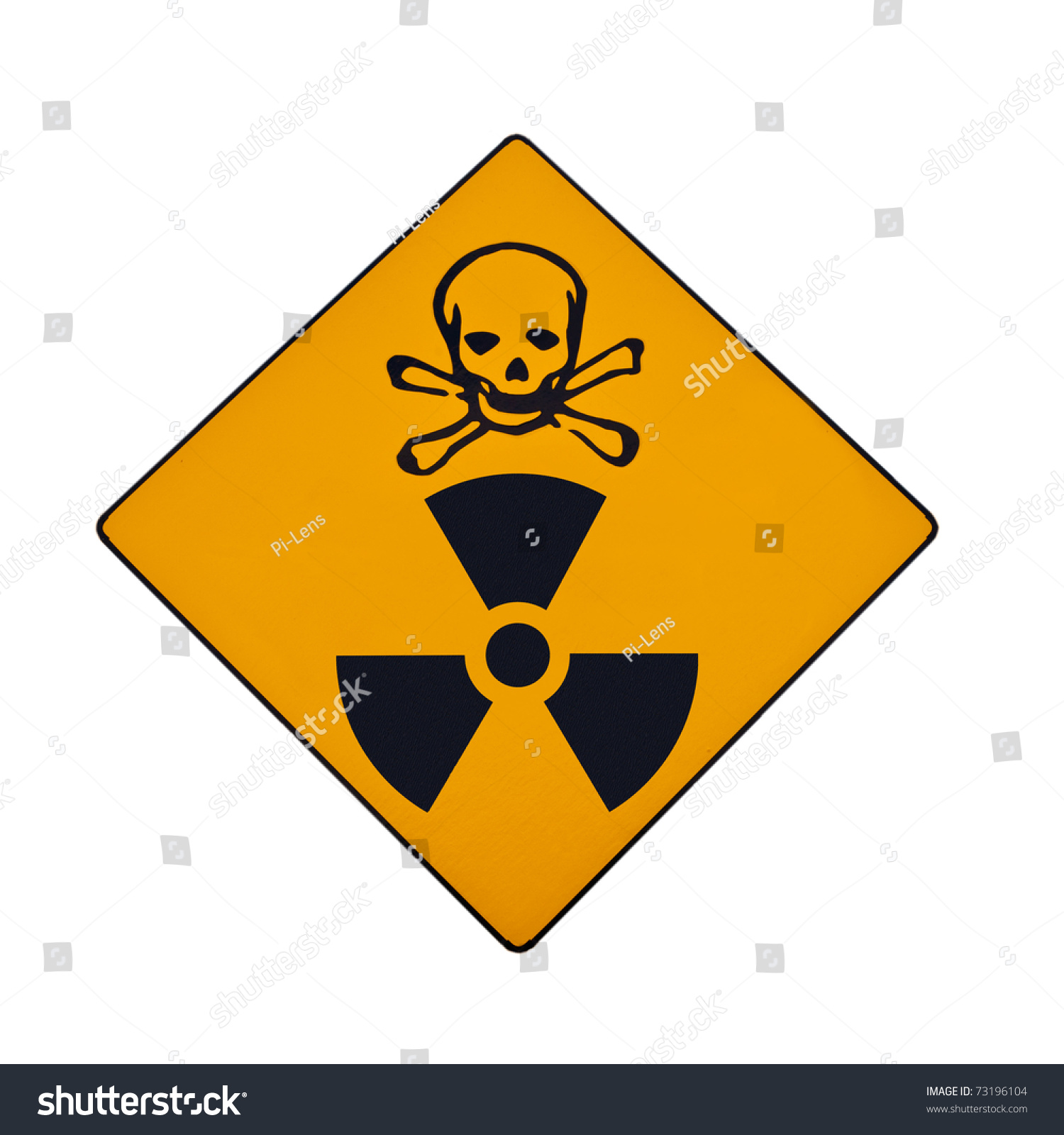 Deadly Nuclear Radiation Warning Sign With Skull And Crossbones ...