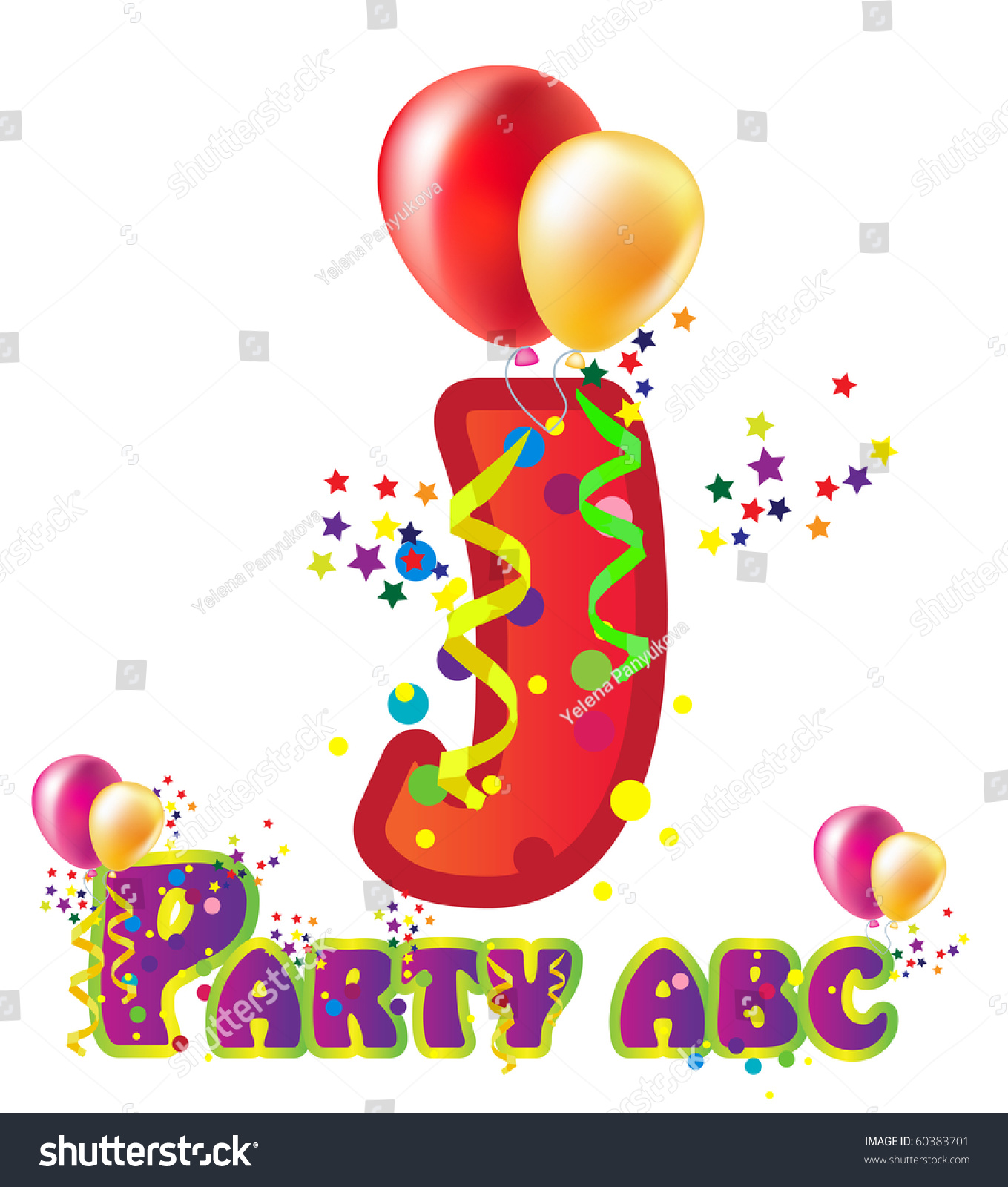 Decorative Party Letter With Sample Text For Design Stock Photo