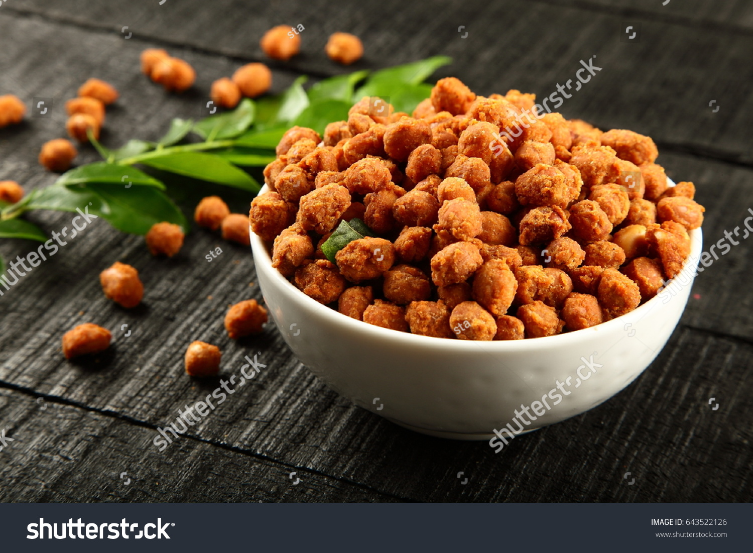 Delicious Indian Snack Masala Coated Peanuts Stock Photo 643522126