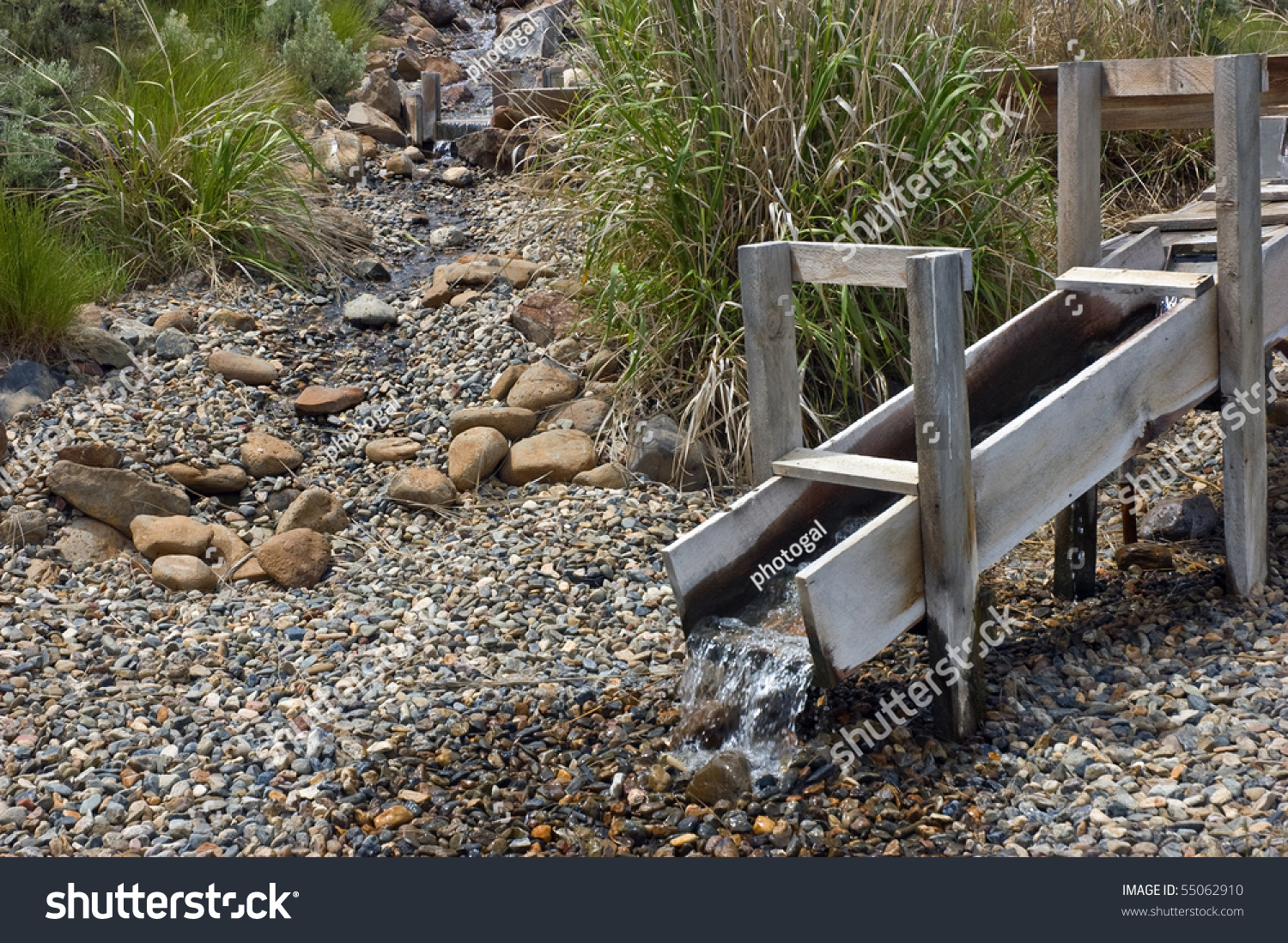 Demonstration Sluice Box For Gold Prospecting Stock Photo 55062910 ...