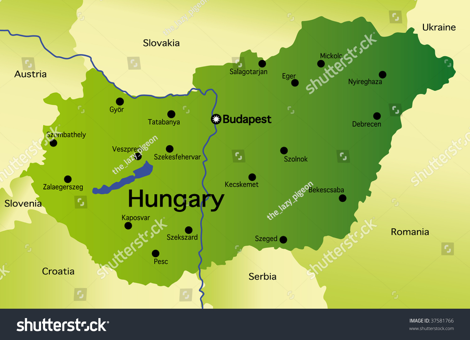 Detailed Map Of Hungary Stock Photo Shutterstock