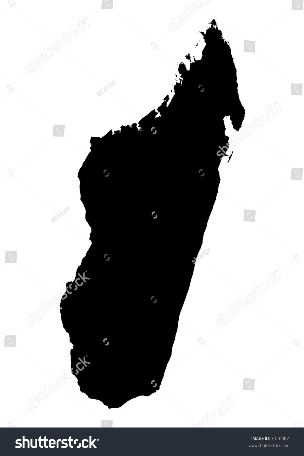 Detailed Map Madagascar Black White Mercator 库存插图 7456087 Shutterstock