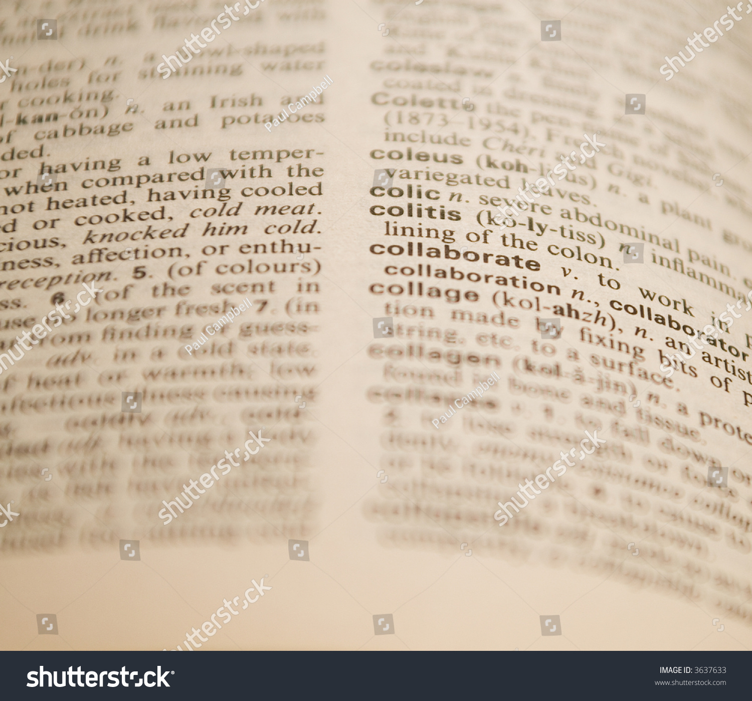 Dictionary Definition Of Collaboration Stock Photo 3637633 Shutterstock