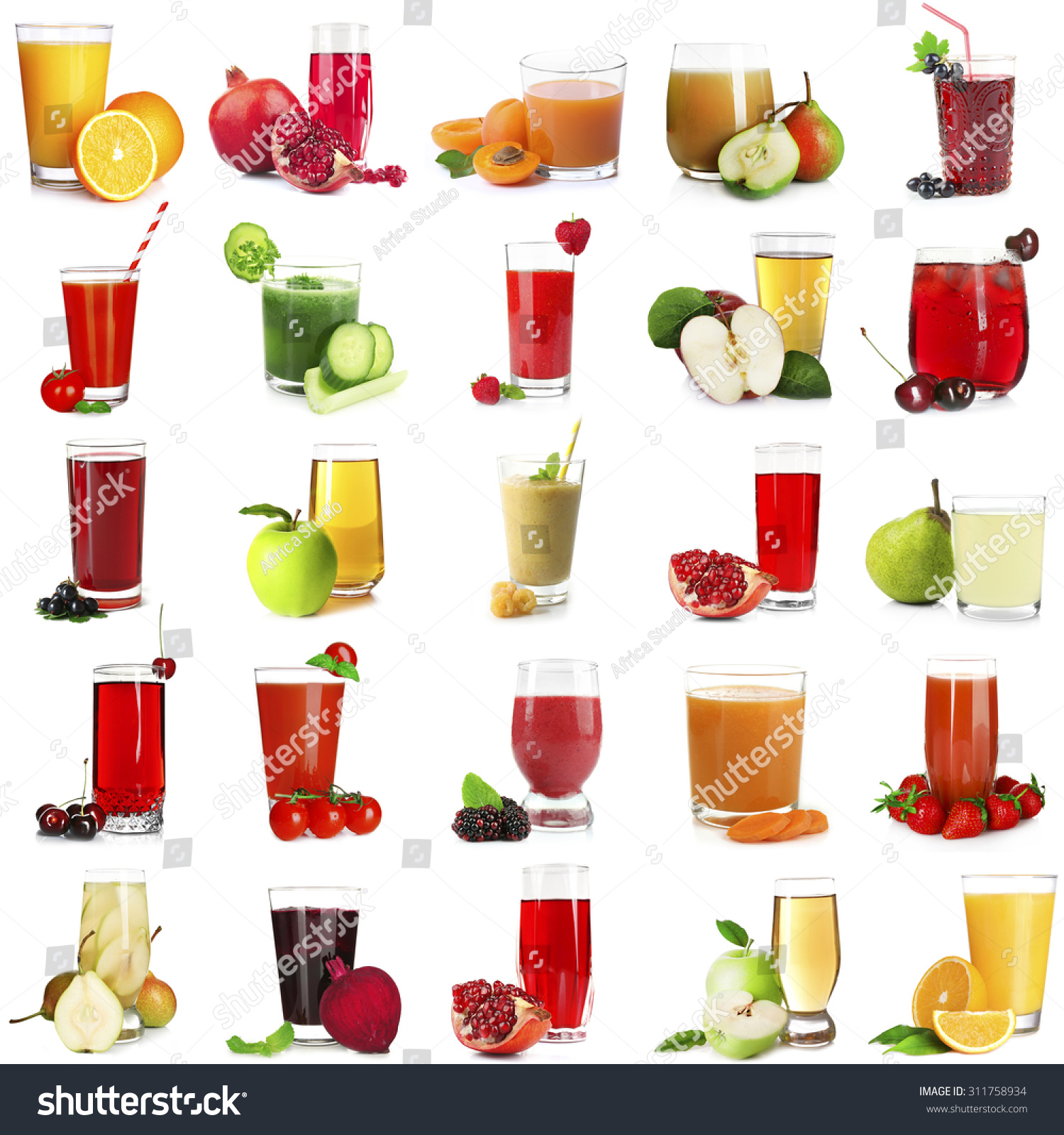 Different Juices Isolated On White Stock Photo Shutterstock