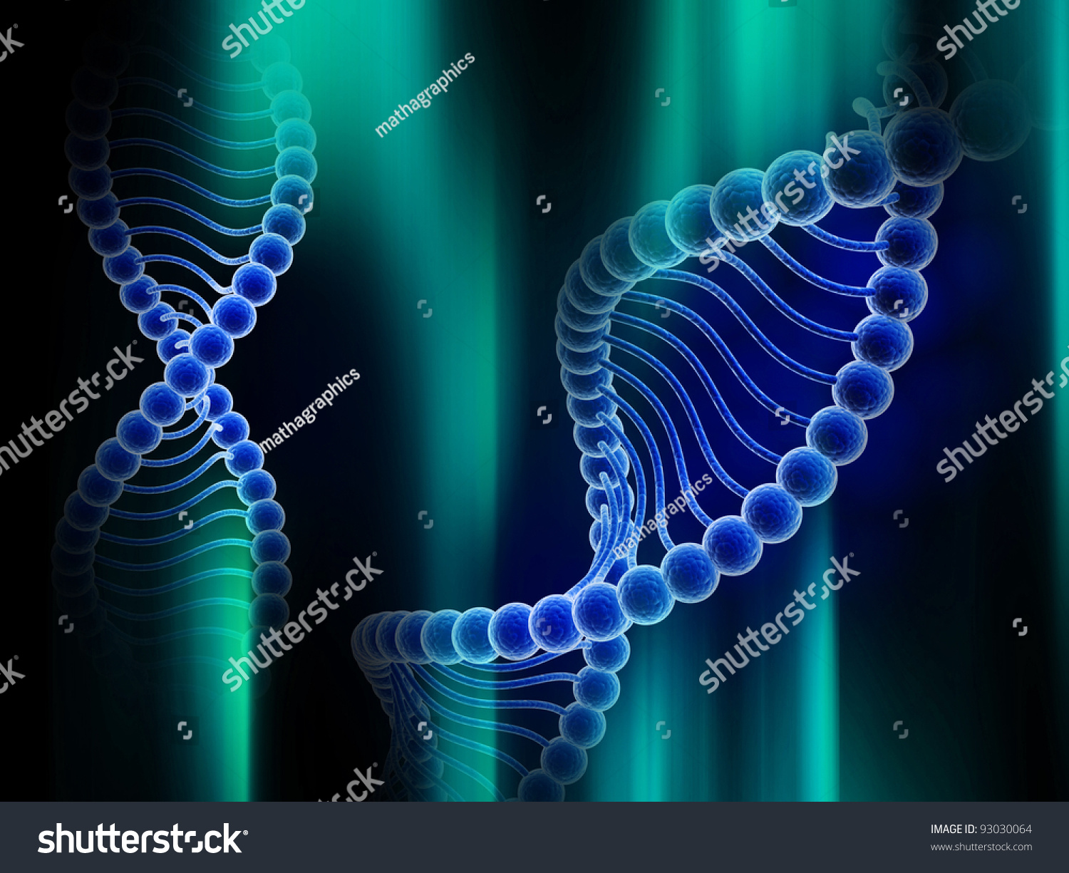 Digital Illustration Of Dna Structure In 3d On Color Background 