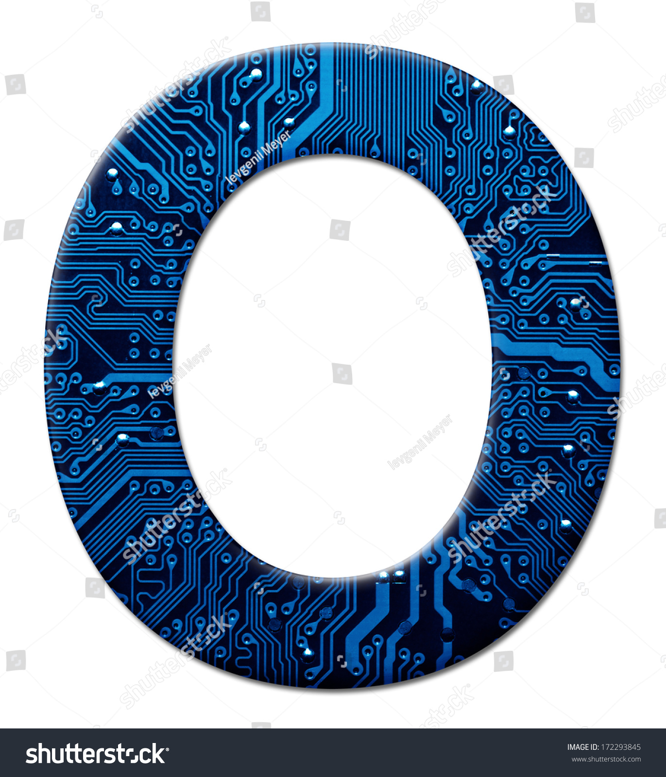 Letter From Electronic Circuit Board Alphabet On White Backgroun Stock