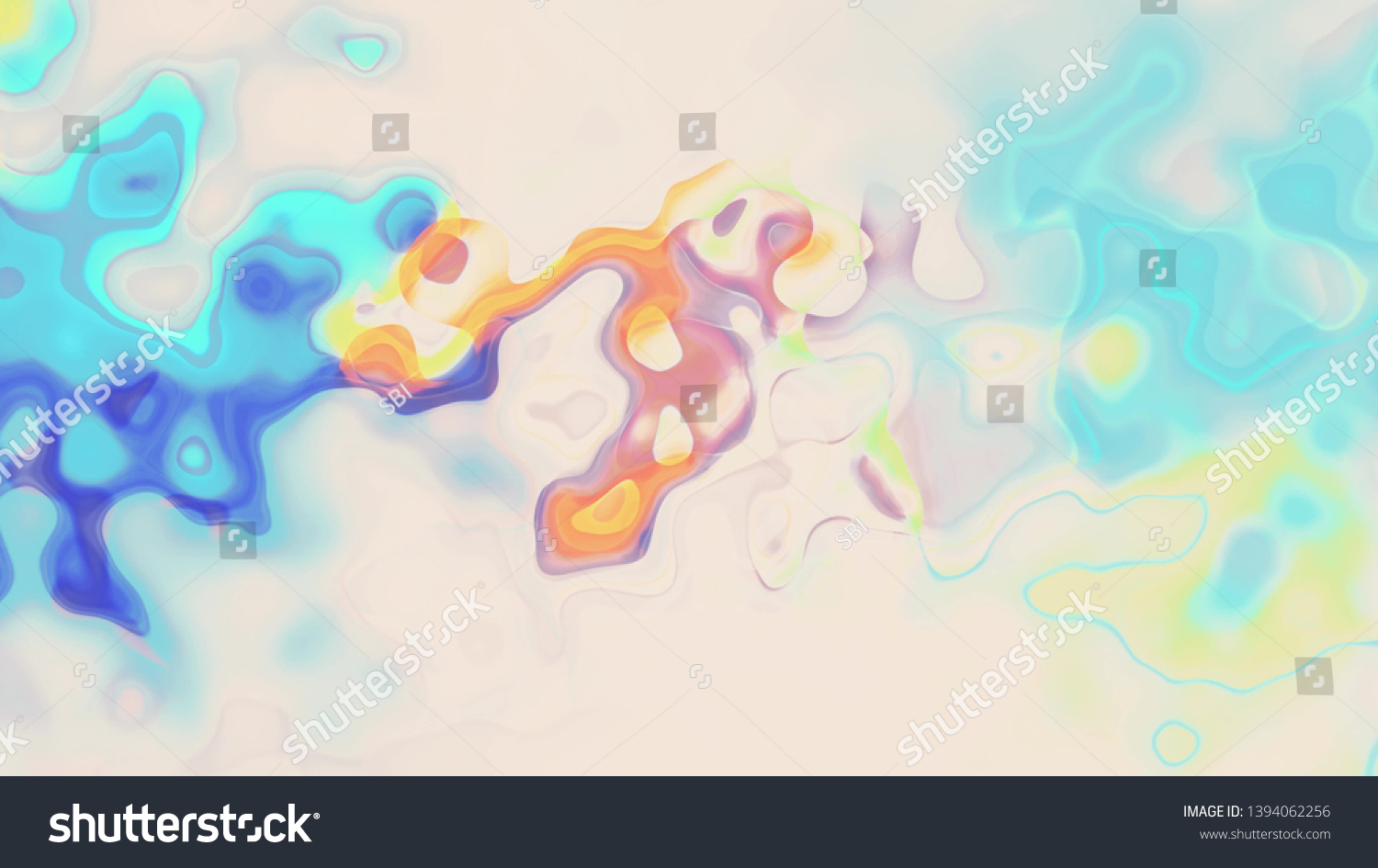 Digital Turbulent Rainbow Color Paint Splatter Stock Illustration