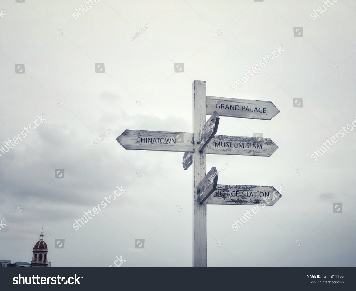 Direction Signs Tourist Attractions Stock Photo Edit Now 1374811109