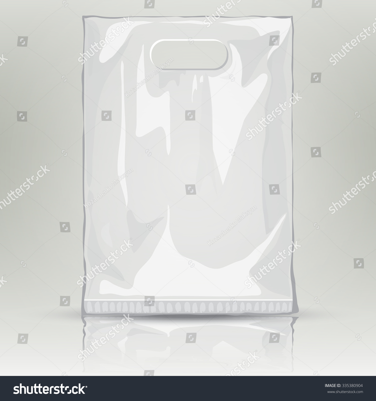Disposable Plastic Bag Mock Up Template Of Empty Plastic Container Nylon Bag Illustration Plastic Bag Design Template