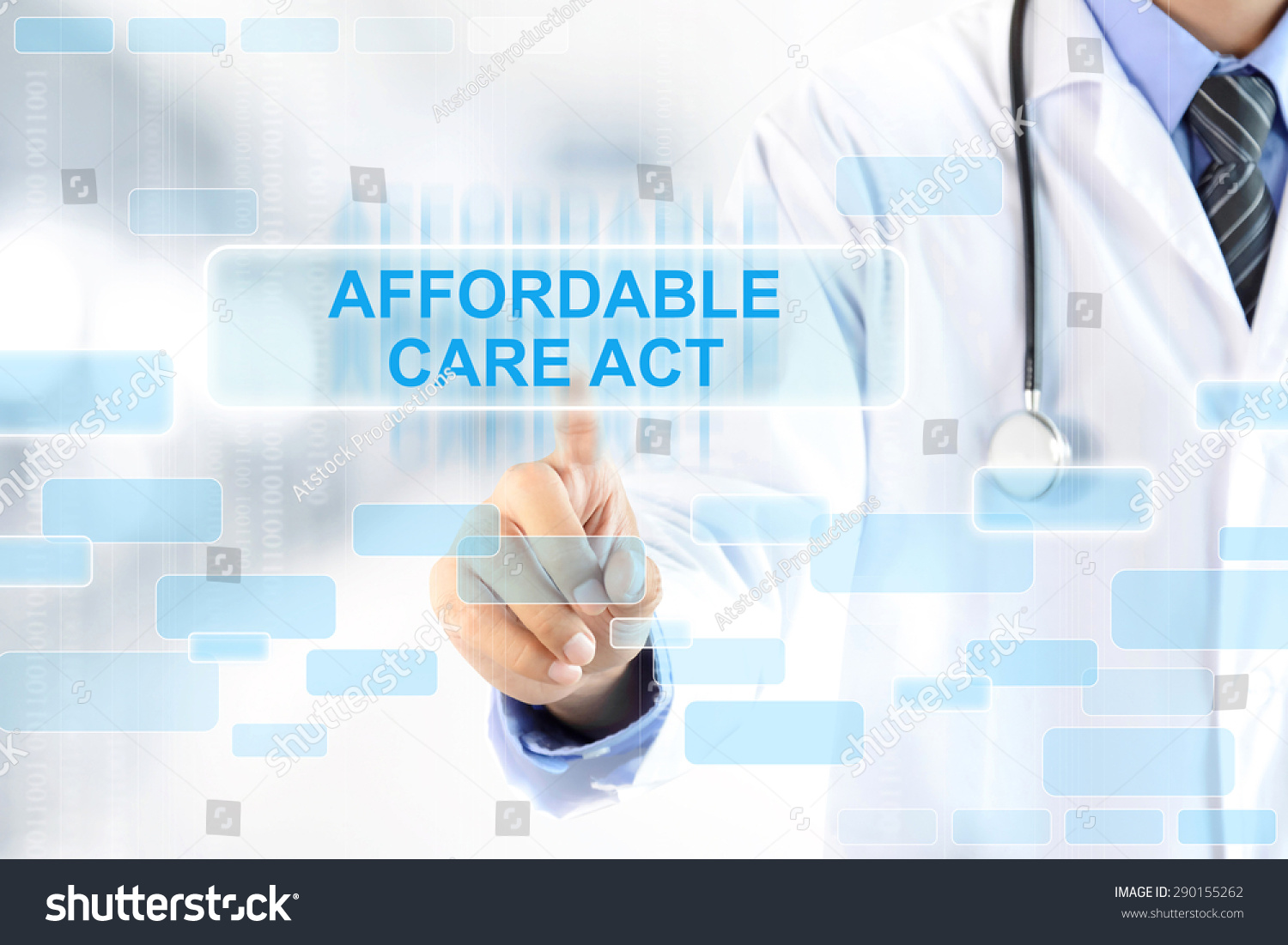 Doctor Hand Touching Affordable Care Act Stock Photo 290155262 - Shutterstock