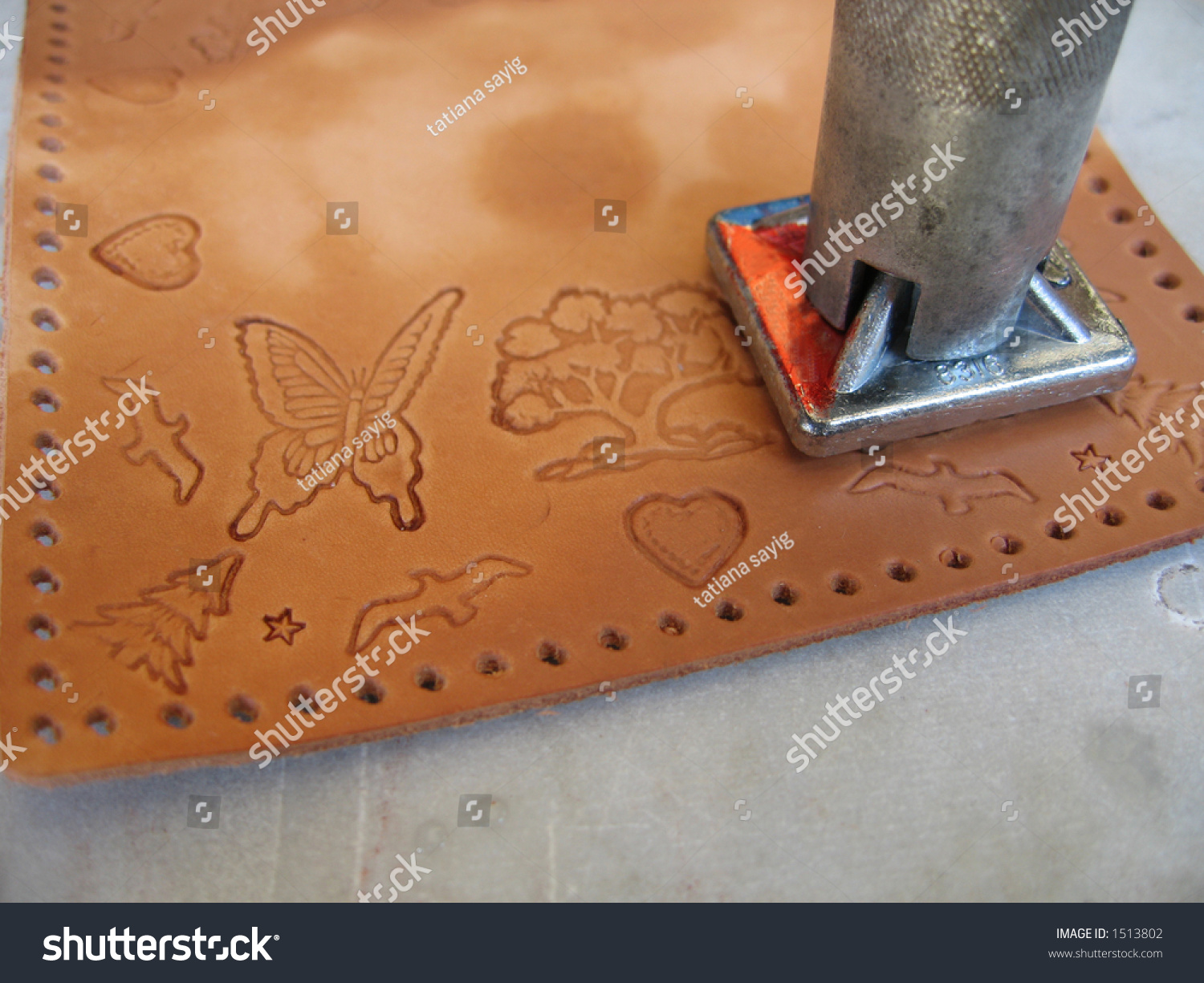 Doing Leather Engraving Stock Photo 1513802 Shutterstock