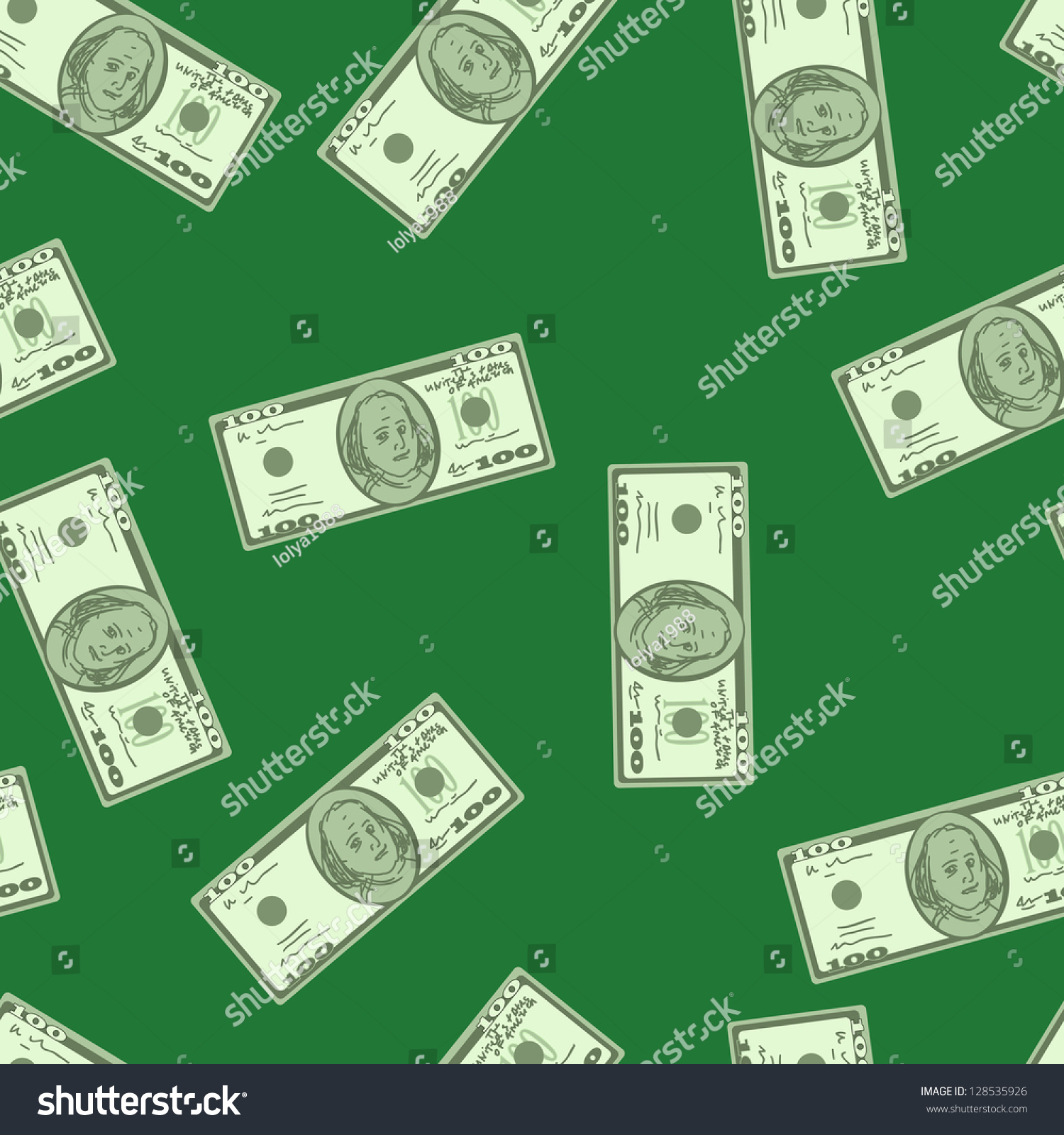 Dollars Money Seamless Background Texture Stock Photo 128535926