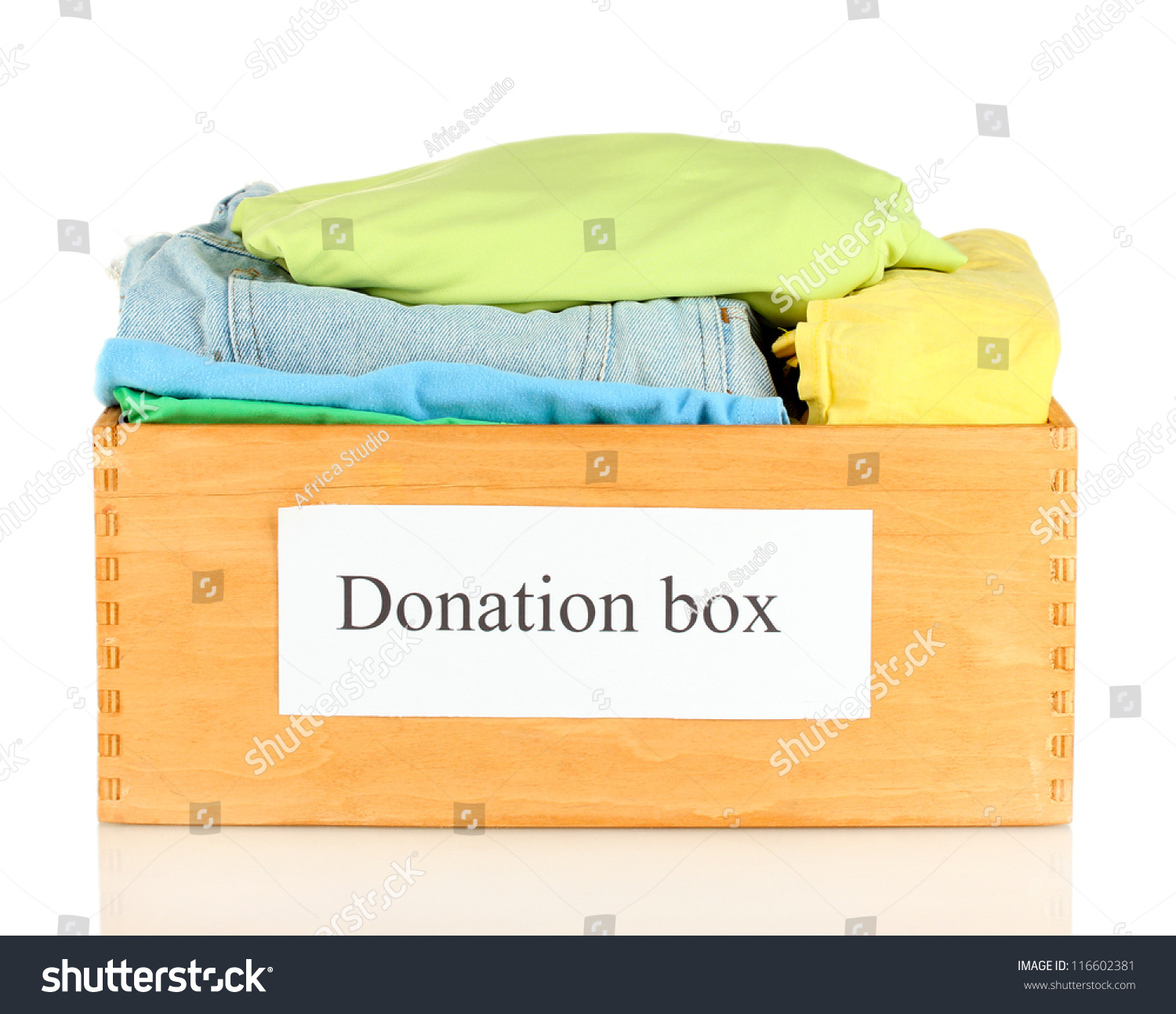 Donation Box Clothing Isolated On White Stock Photo 116602381 