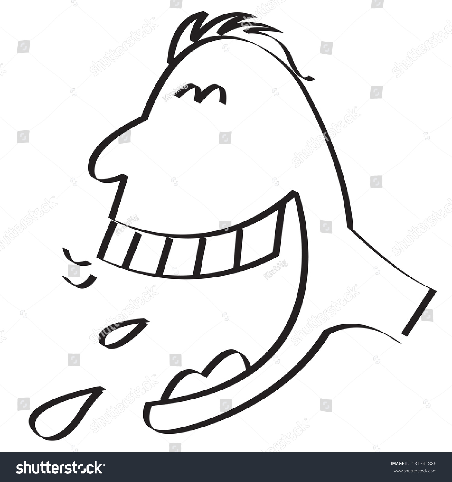 Drawing Of A Cartoon Laughing Face, Vector Also Available. - 131341886