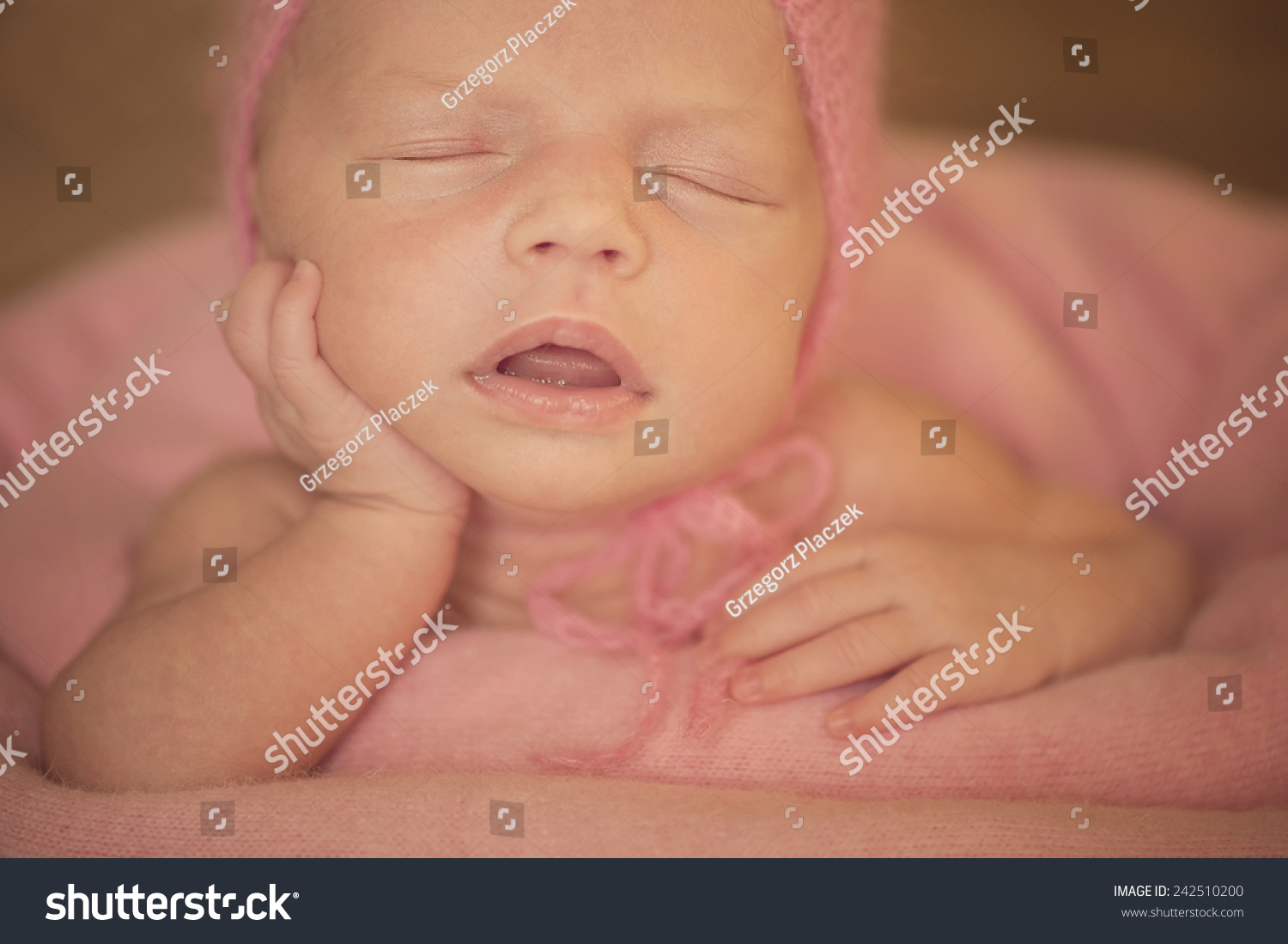 Dreaming Naked Newborn Baby Lying On Stock Photo Edit Now 242510200