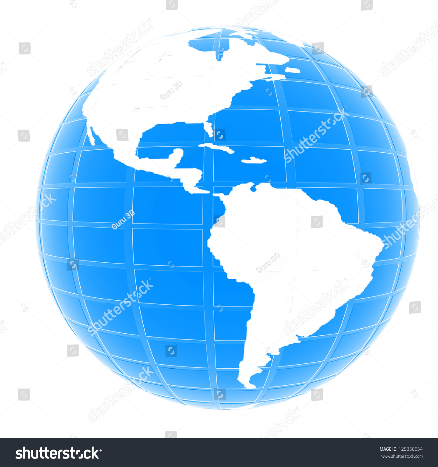 Earth Isolated On White Background Stock Photo 125358554 : Shutterstock