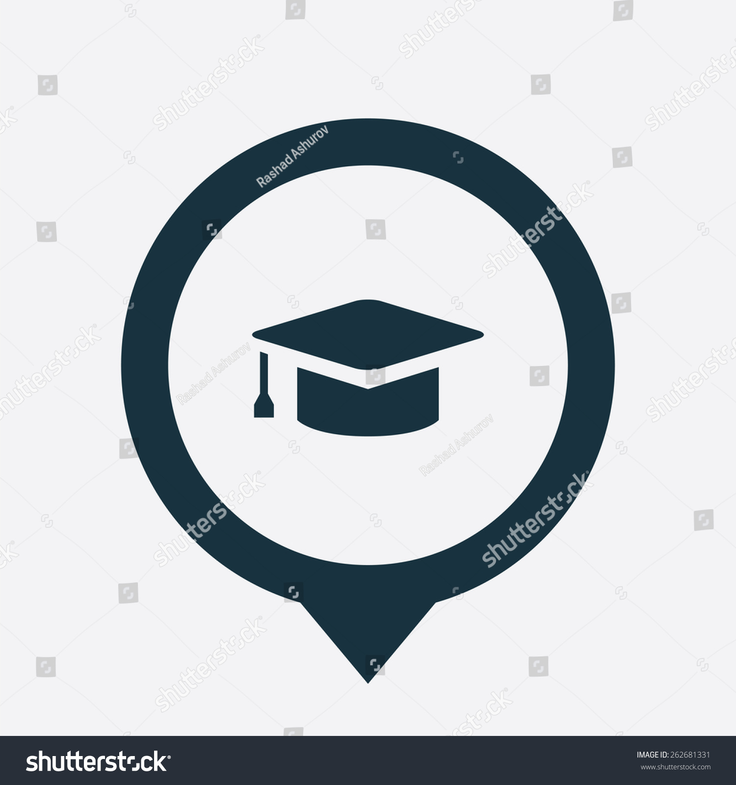 Education Icon Map Pin On White Stock Illustration ...