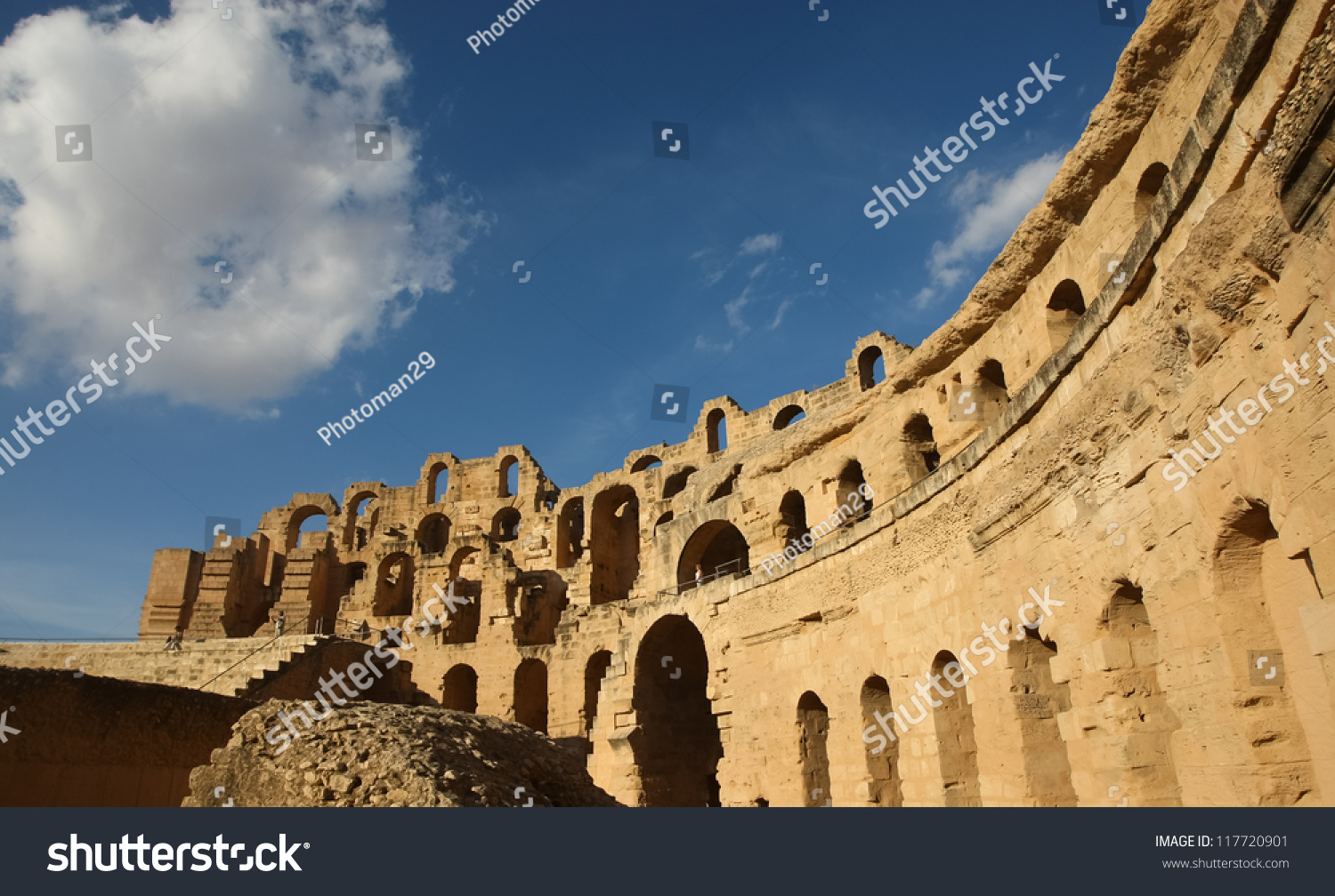 El Djem Roman Amphitheatre. Roman Biggest Amphitheater In Africa In El