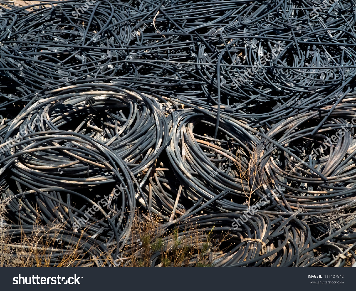 Electronic Waste Piles Waste Cables Junkyard Stock Photo 111107942