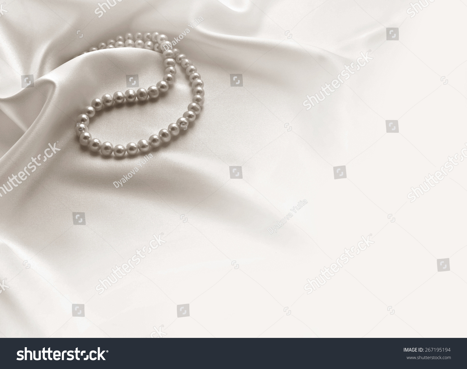 Elegant Beige Background Lace Silk Pearls Stock Photo 267195194 