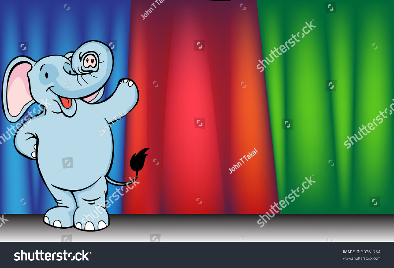 Elephant Cartoon Stage Stock Photo 30261754 : Shutterstock