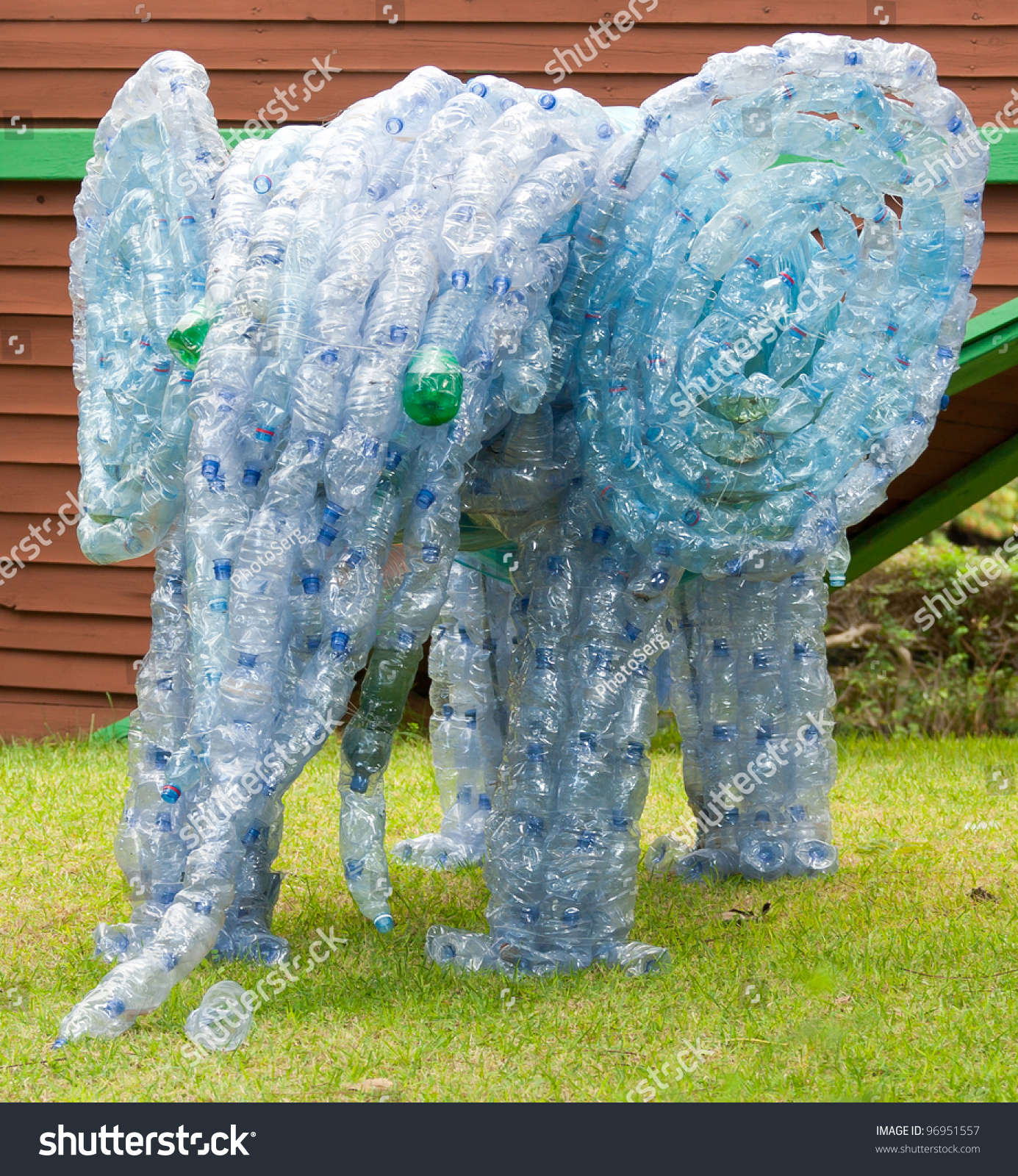 Elephant Made From Plastic Bottles. Concept Of How To Make Useful And Beautiful Things From ...