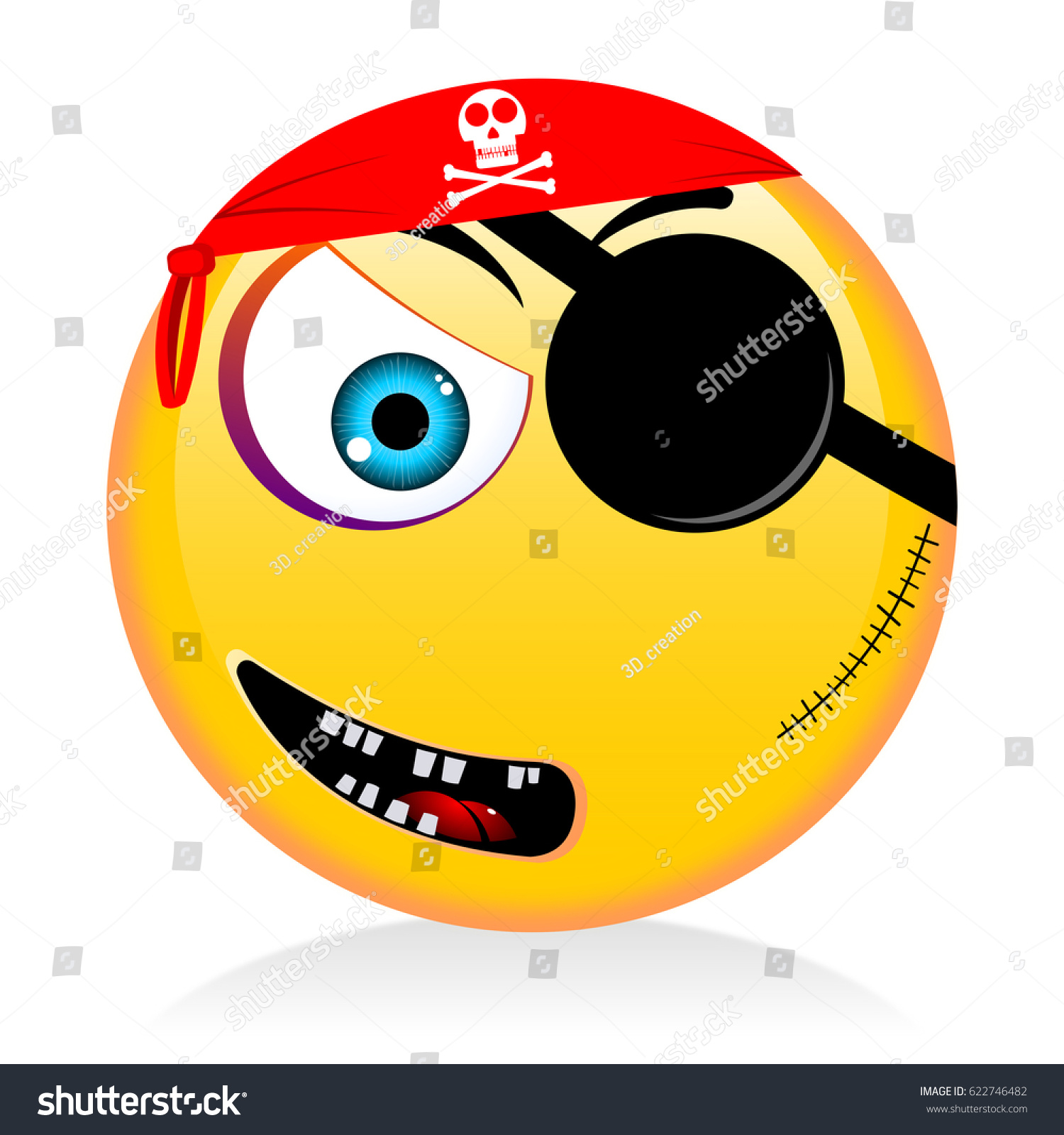 Emoji Emoticon Pirate Stock Illustration