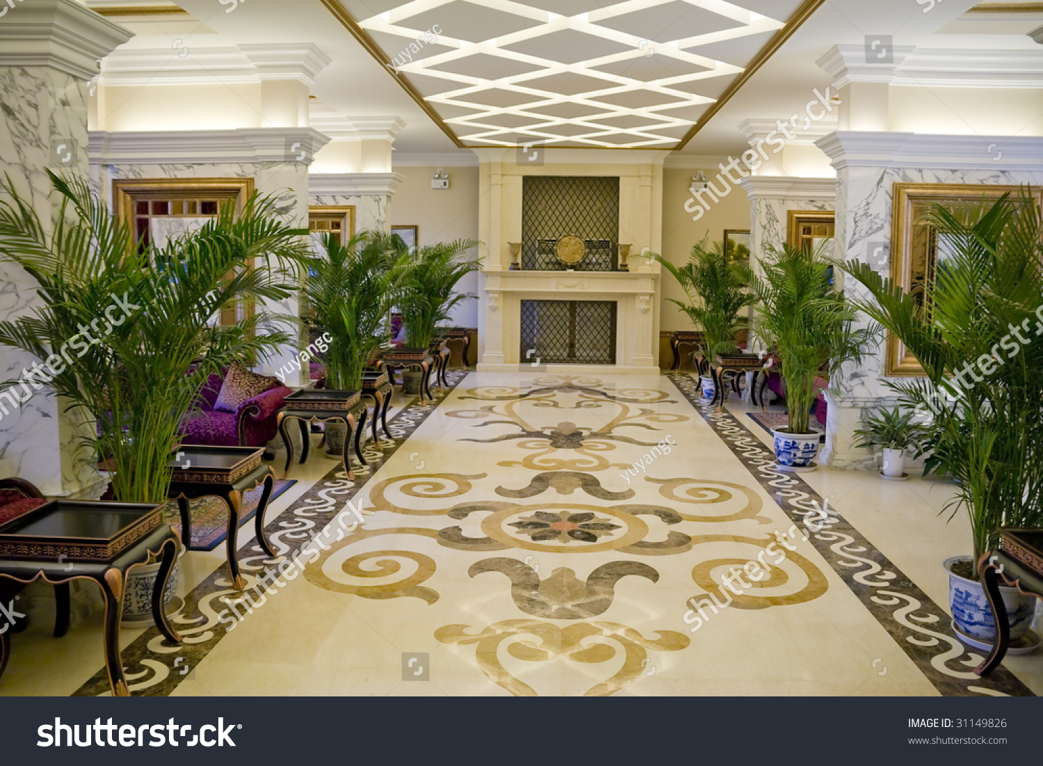 Empty In Hotel With Marble Floor Empty In Hotel With Marble Floor Stock Photo 31149826