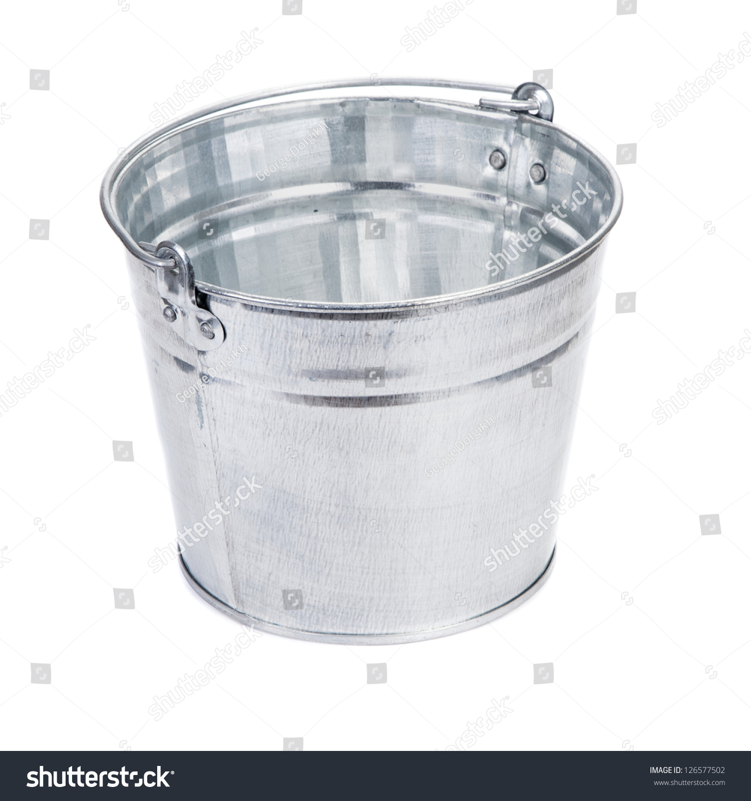 Empty Metal Bucket Isolated On White Stock Photo Edit Now 126577502