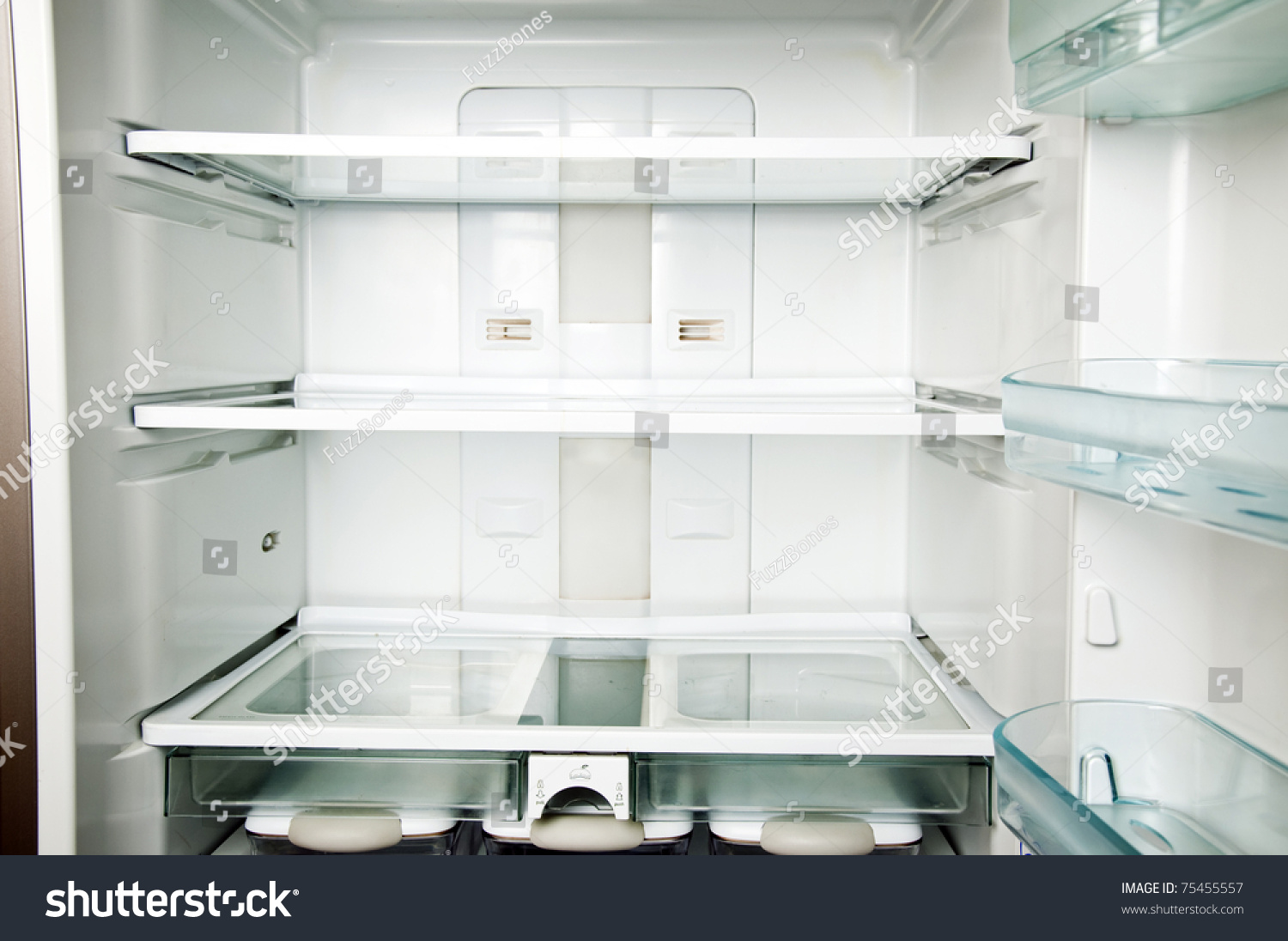 Empty Refrigerator Shelfs Close Stock Photo 75455557 - Shutterstock