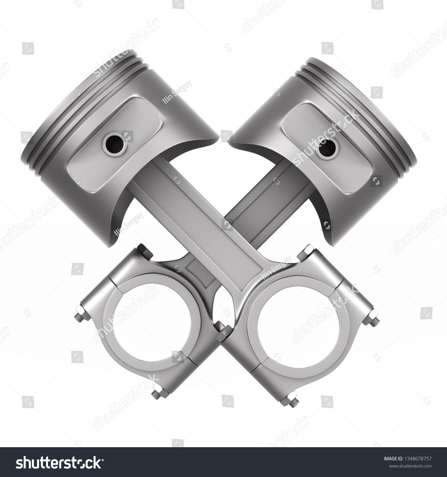 Engine Piston On White Background Isolated Stock Illustration