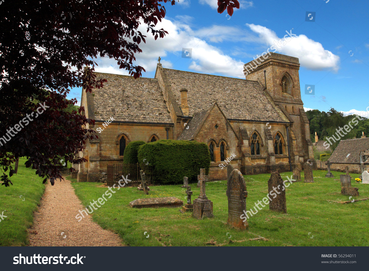 English Countryside, Old Norman Church Stock Photo 56294011 : Shutterstock