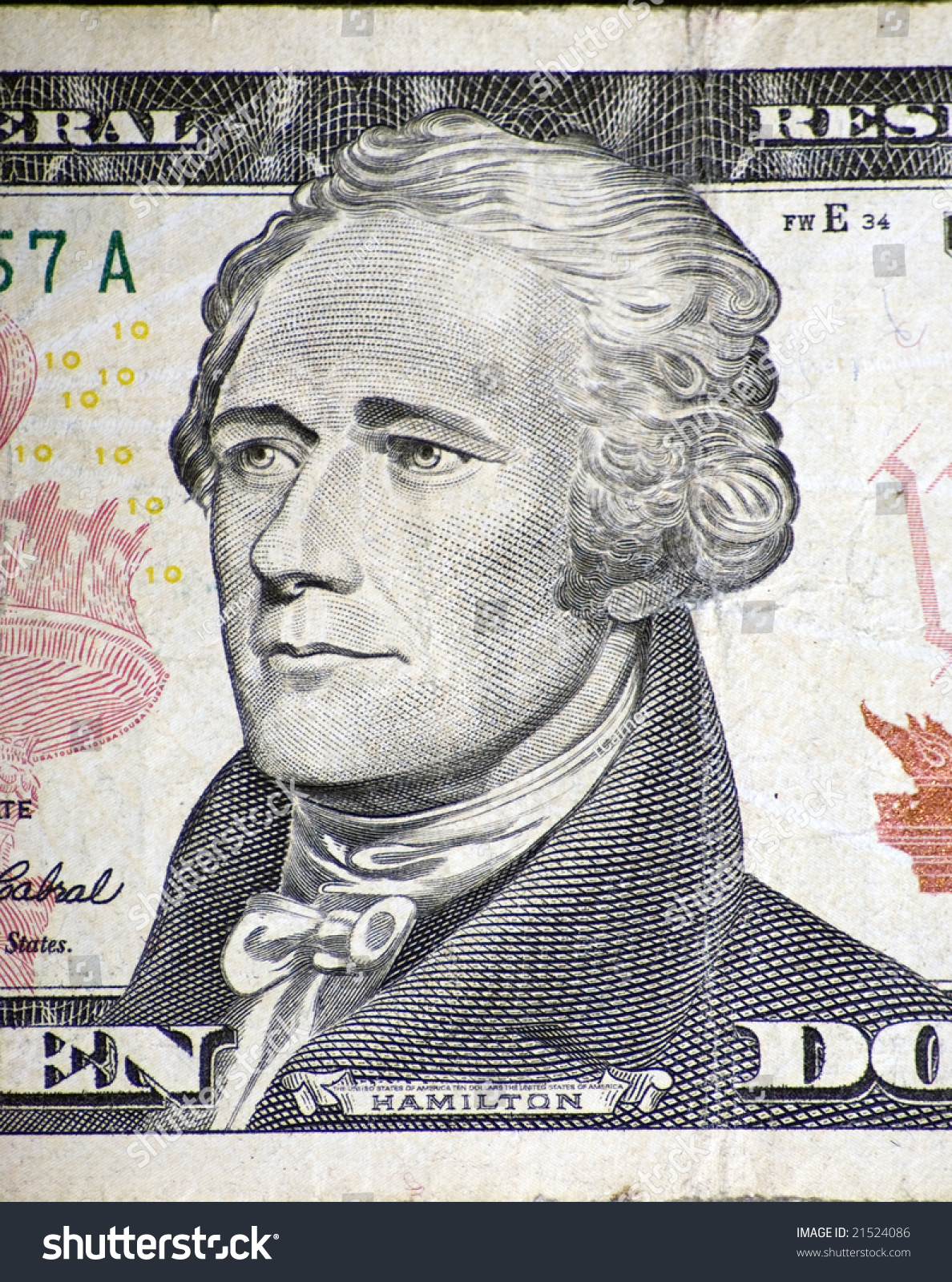 alexander hamilton on the ten dollar bill