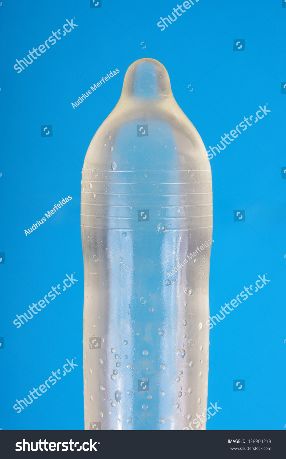 Concept Condom Full Water Vertical Stock Photo