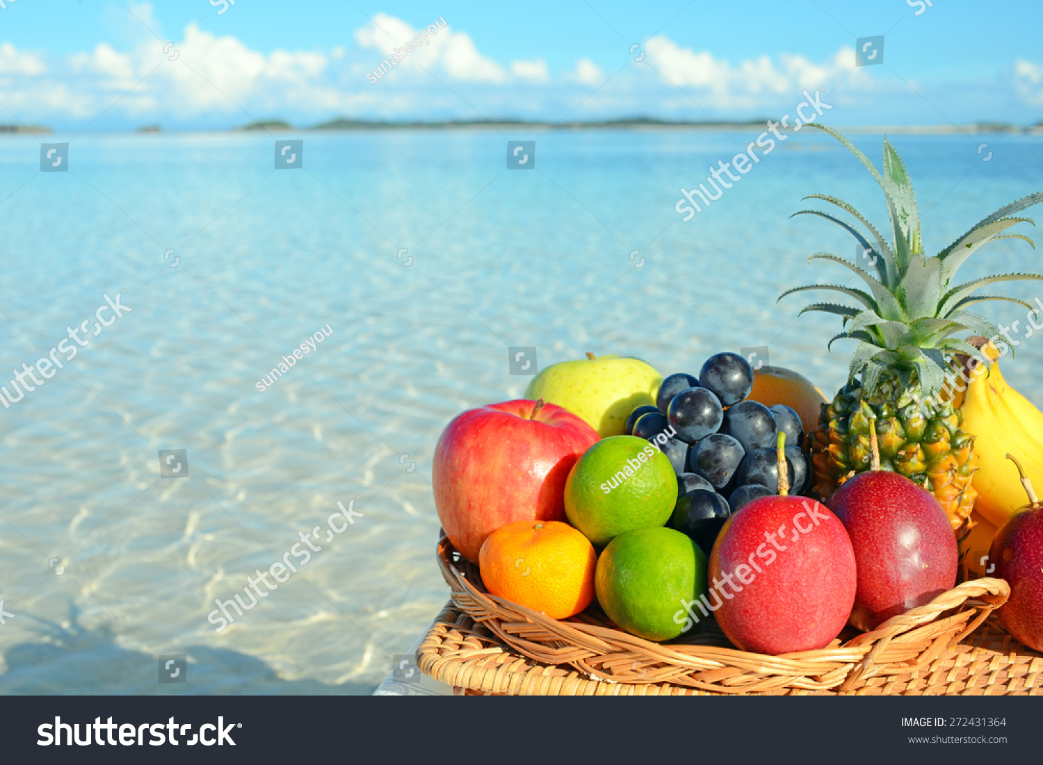 Exotic Tropical Fruits On The Sandy Beach Stock Photo Shutterstock