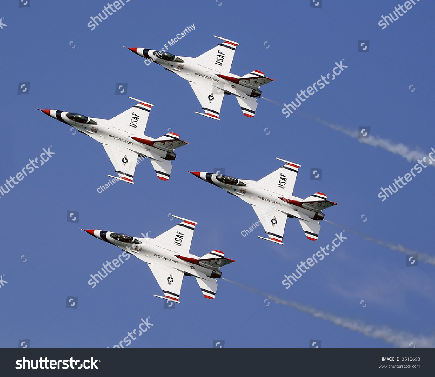 Thunderbird F16 Stock Photo Image Of Formation, Altitude   3315074