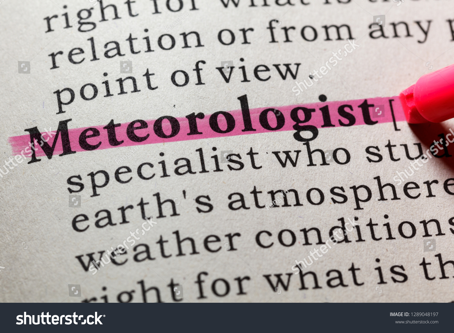 Fake Dictionary Dictionary Definition Word Meteorologist库存照片1289048197