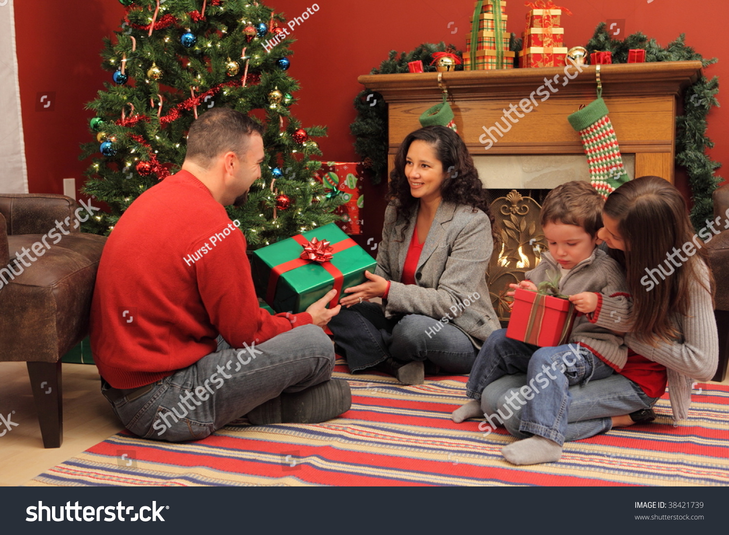 Family Opening Christmas Presents Stock Photo 38421739  Shutterstock