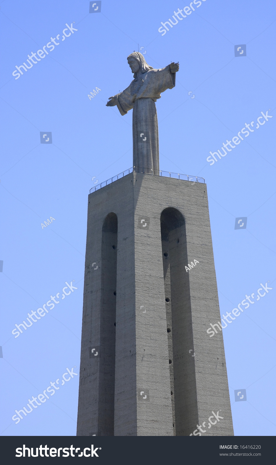 Famous Statue Of The Christ The Redeemer, In Lisbon. Stock Photo