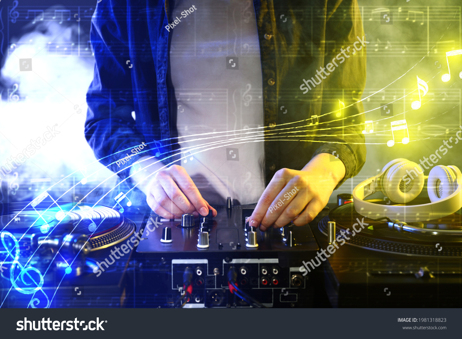 Female Dj Mixing Music Night Club Stock Photo 1981318823 Shutterstock