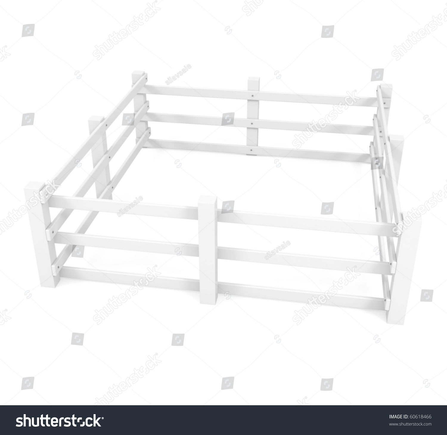 Fence Isolated On White D Illustration Shutterstock