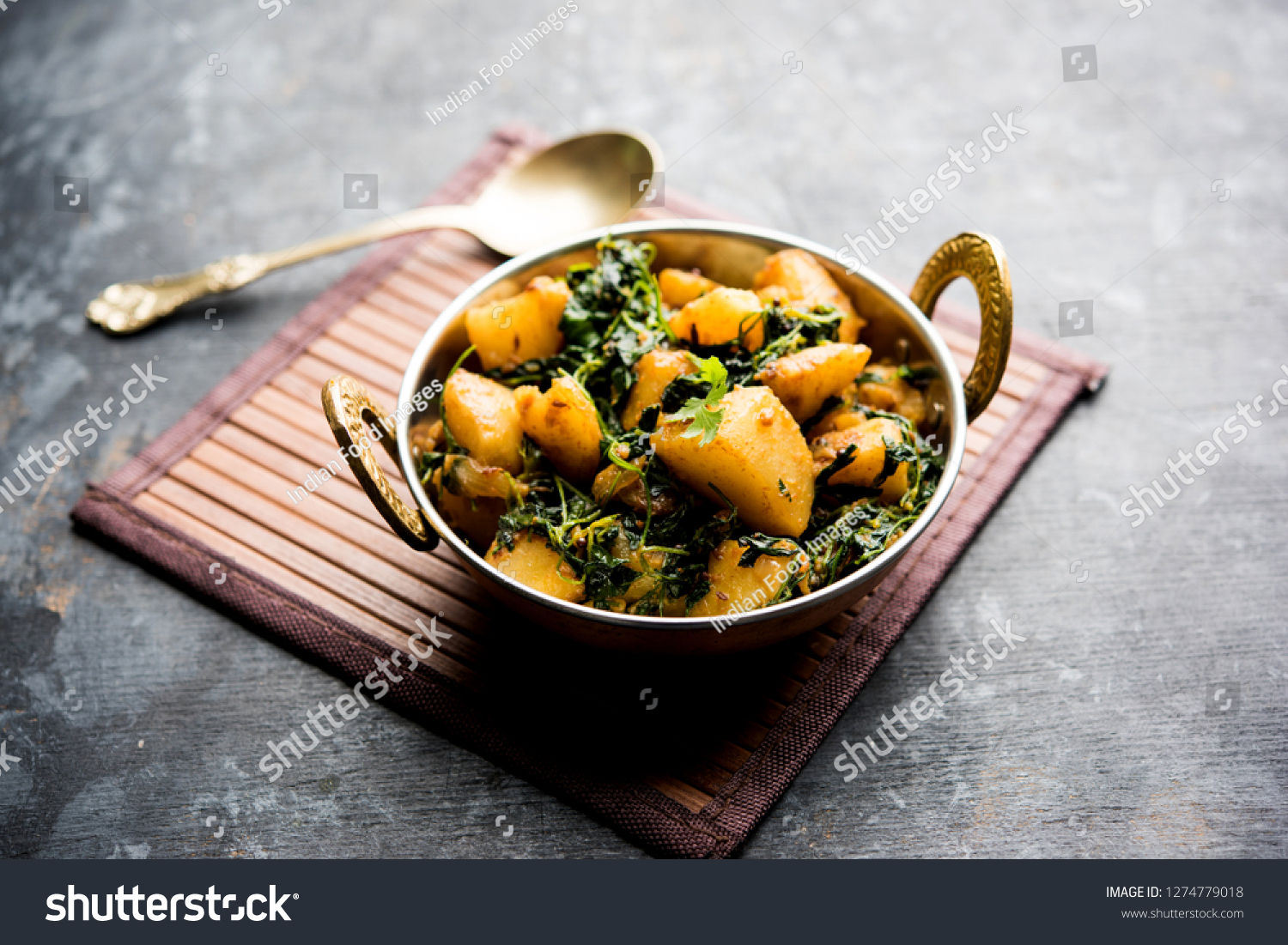 Fenugreek Potato Sabzi Aloo Methi Masala Stock Photo Edit Now 1274779018