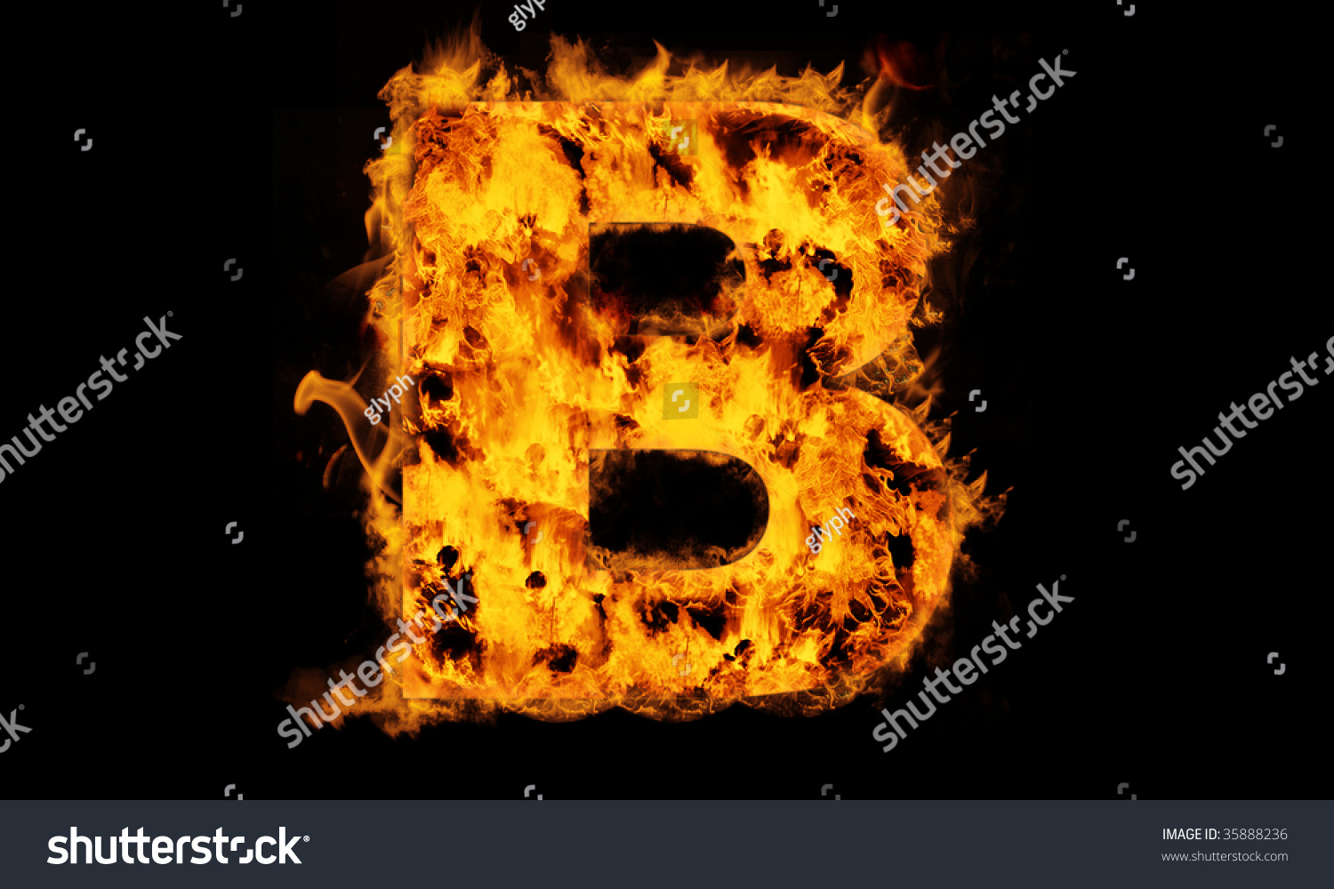 Fiery Alphabet. Letter B Stock Photo 35888236 : Shutterstock